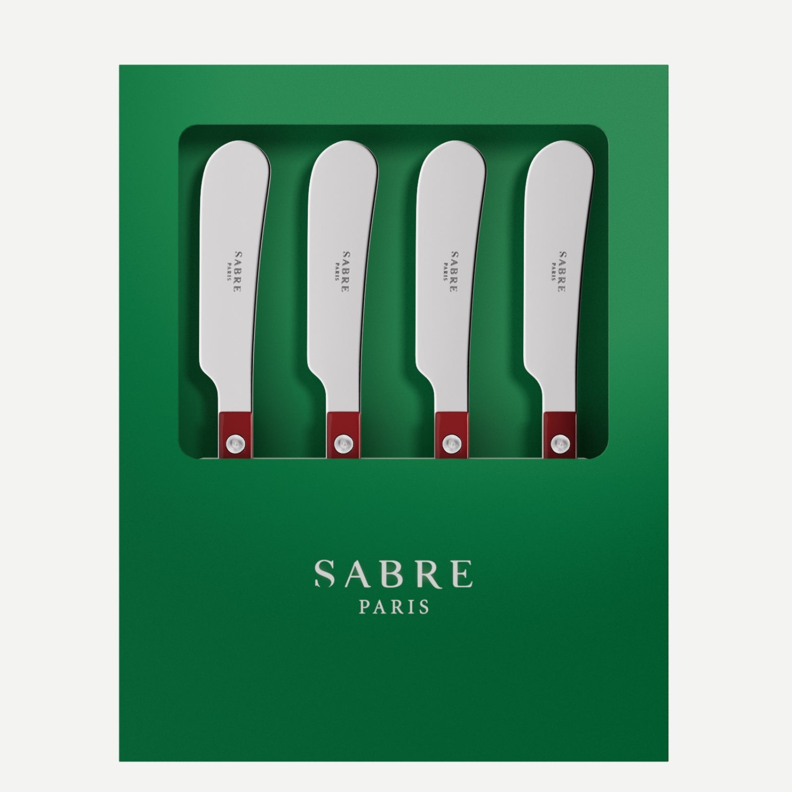 Bistrot Solid, Burgundy - Box of 4 butter spreaders