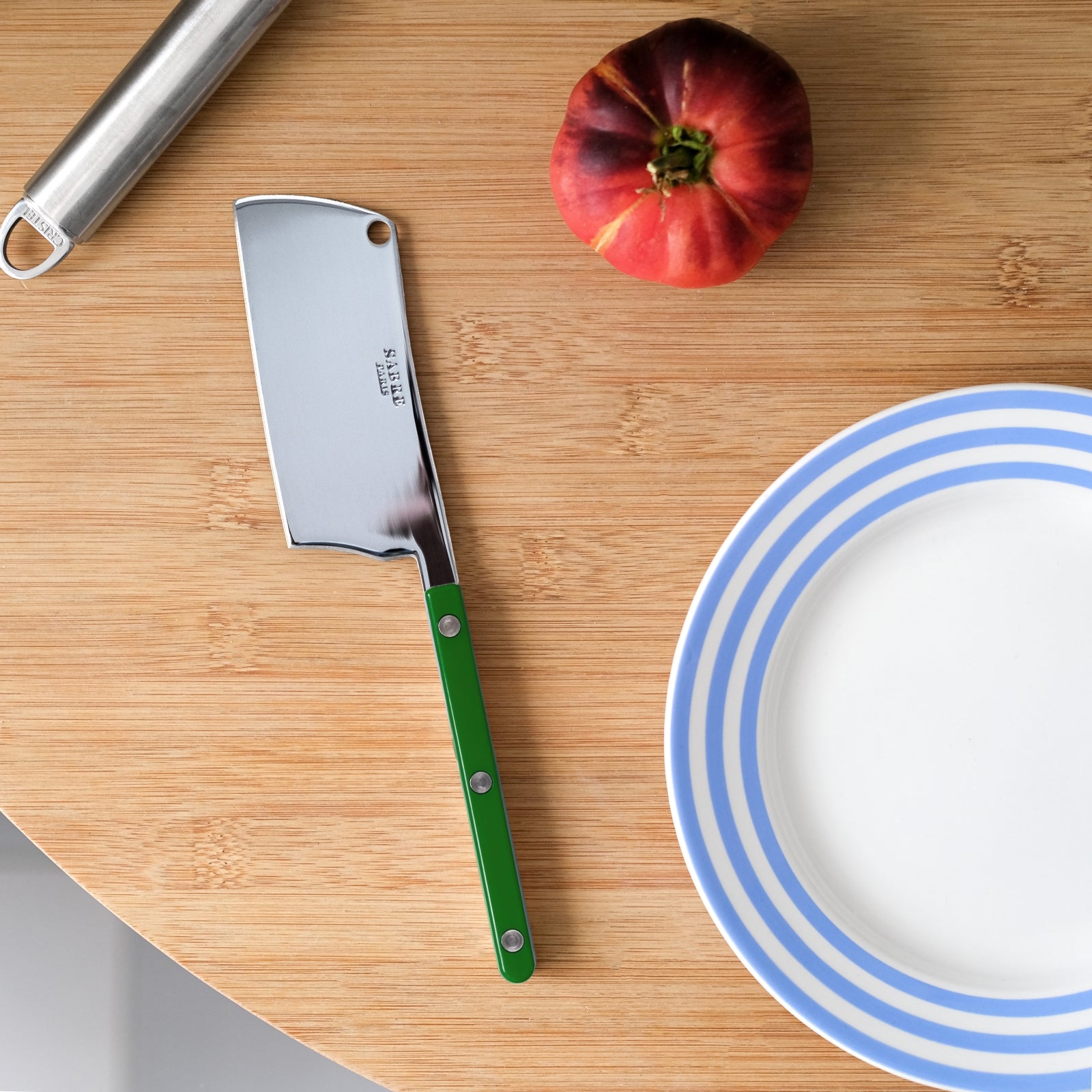 Bistrot Solid, Green - Box of 2 cheese knives