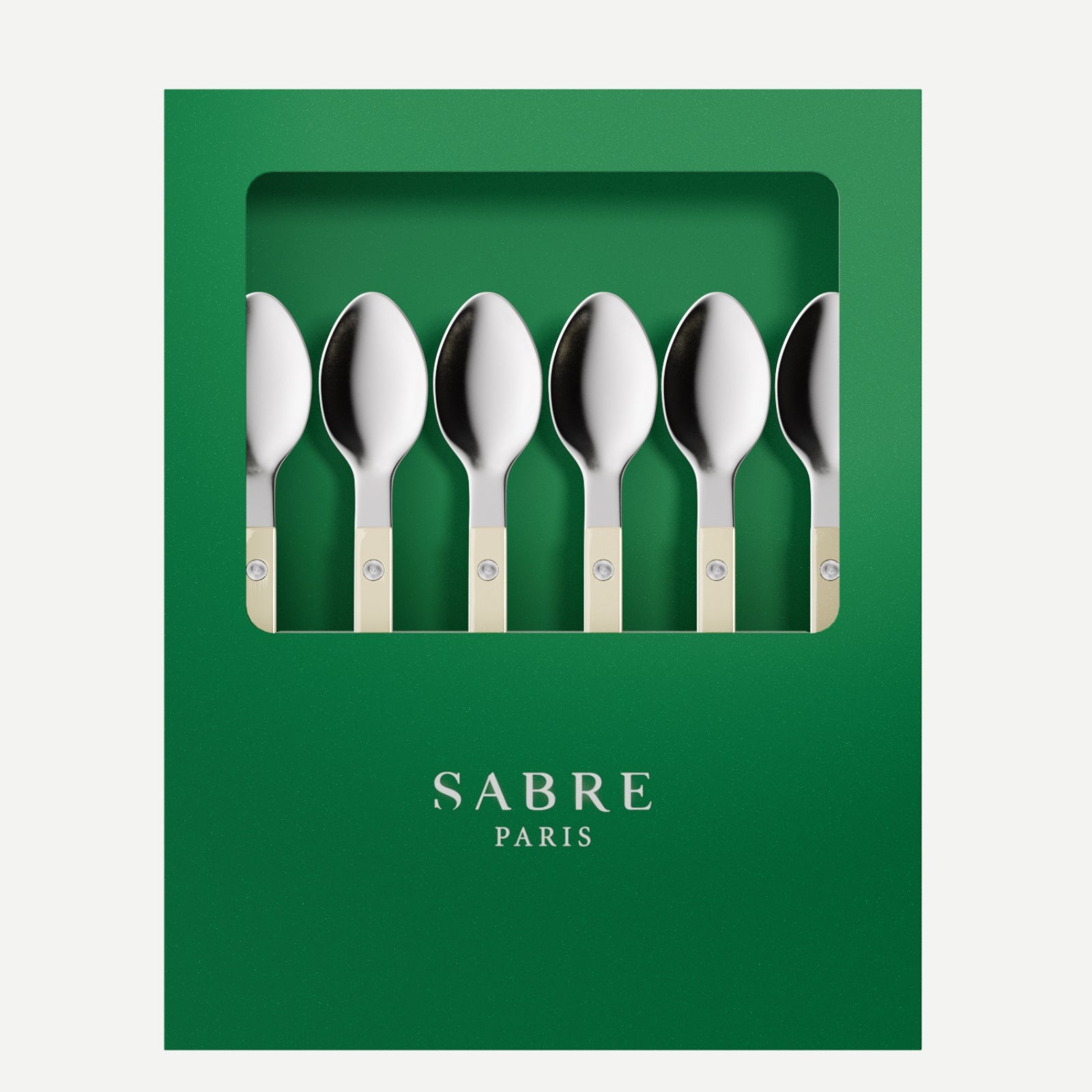 Bistrot Solid, Ivory - Box of 6 espresso spoons