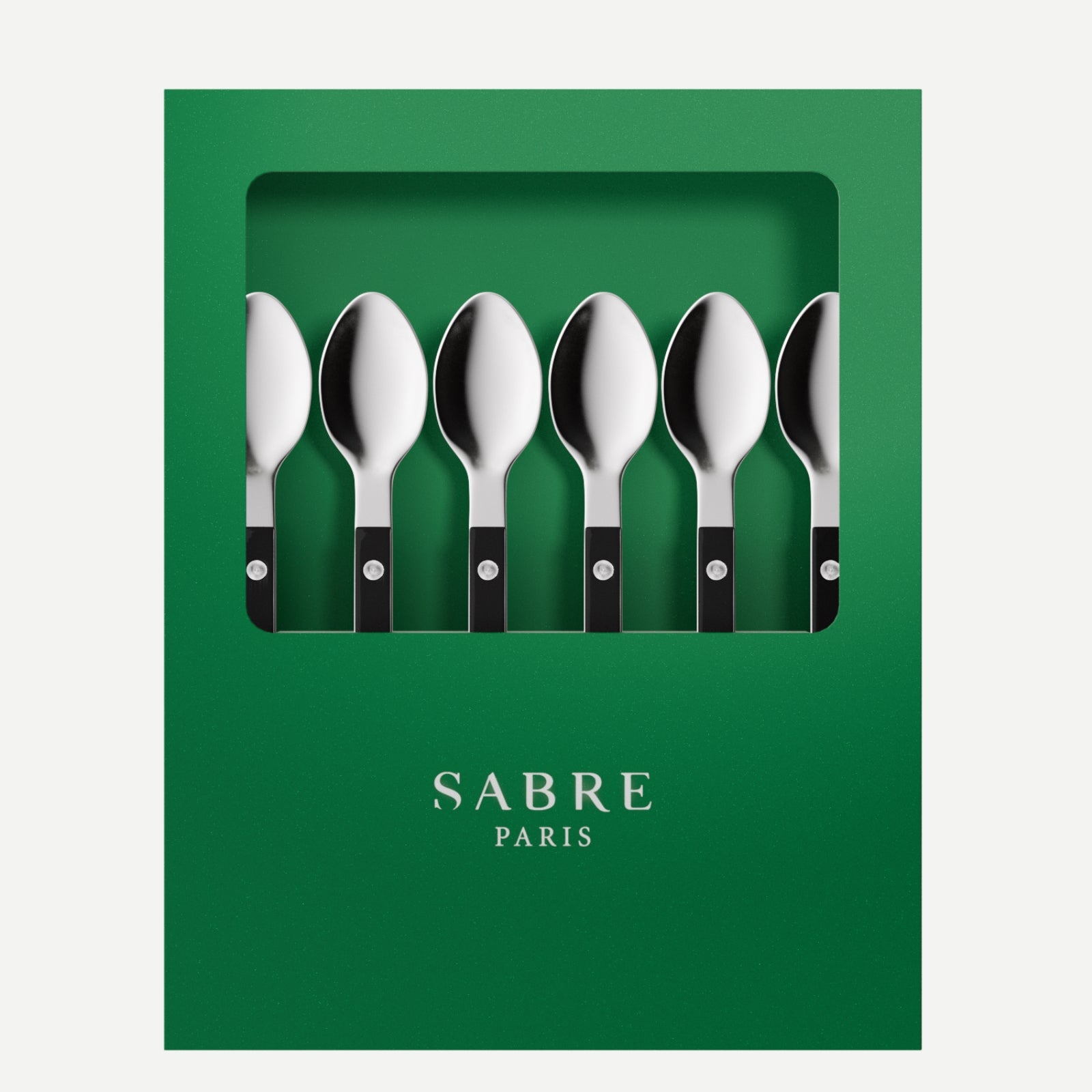 Bistrot Solid, Black - Box of 6 espresso spoons