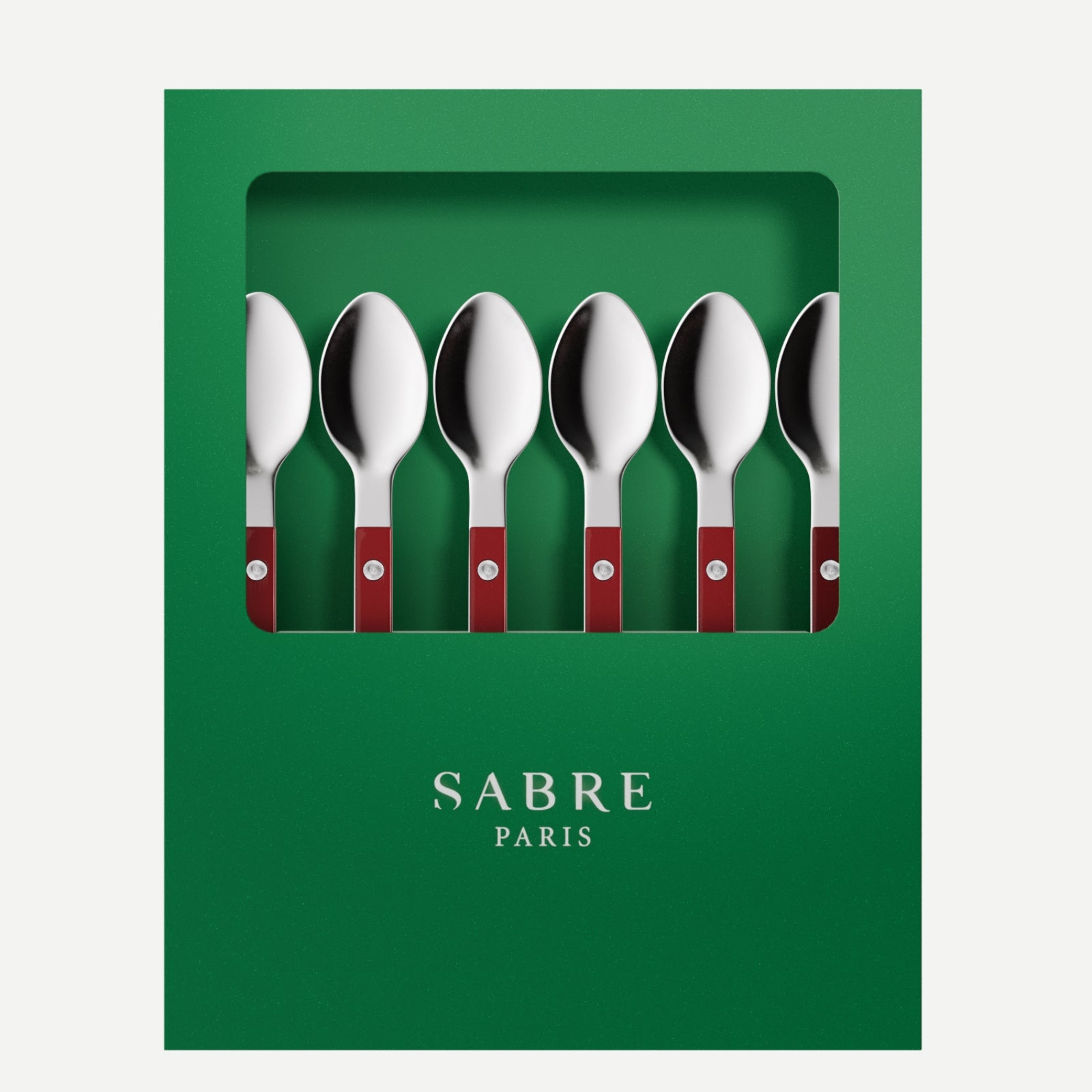 Bistrot Solid, Burgundy - Box of 6 espresso spoons