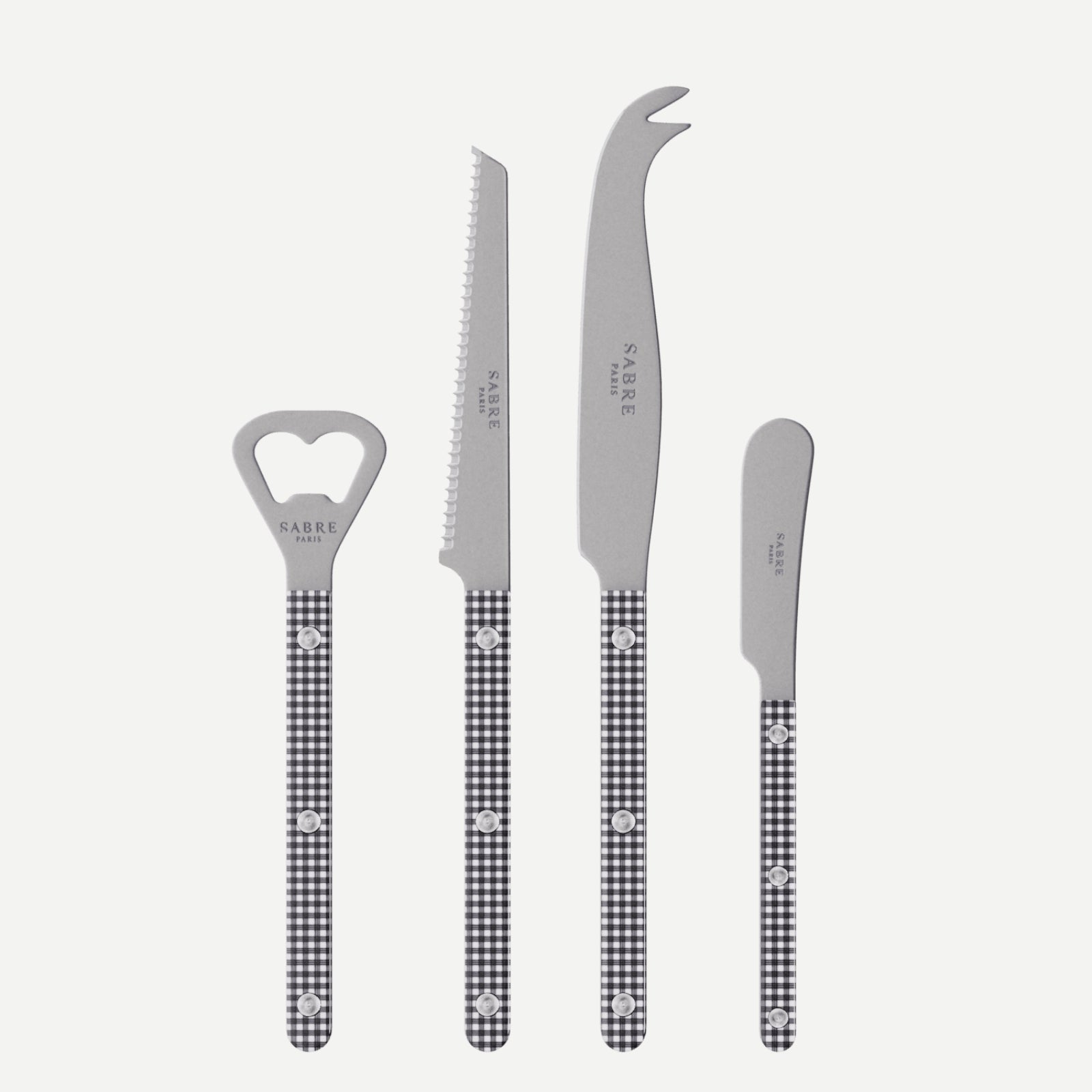 Bistrot Vintage Gingham, Black - Bistrot aperitif set