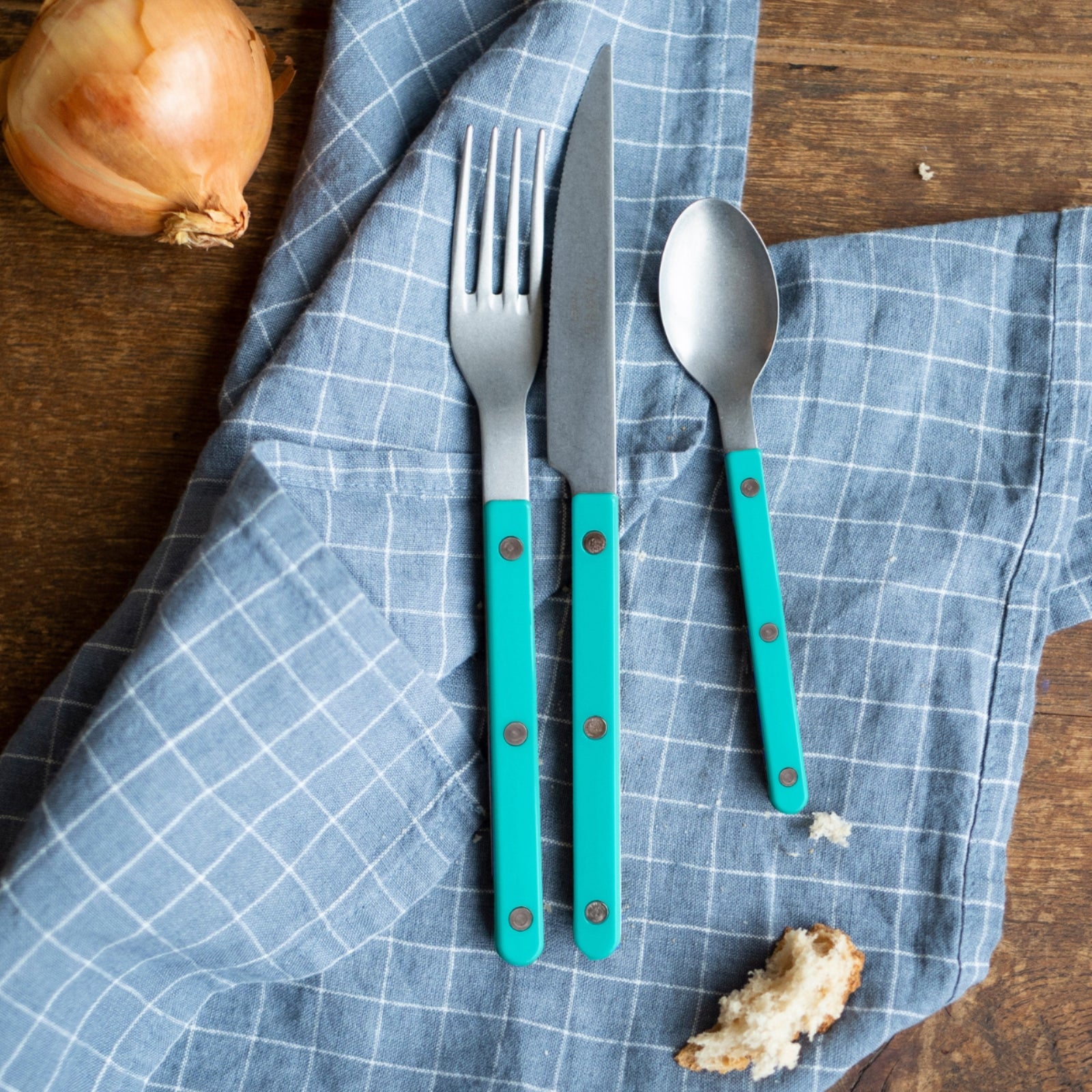 Bistrot Vintage Solid, Turquoise - Dinner fork