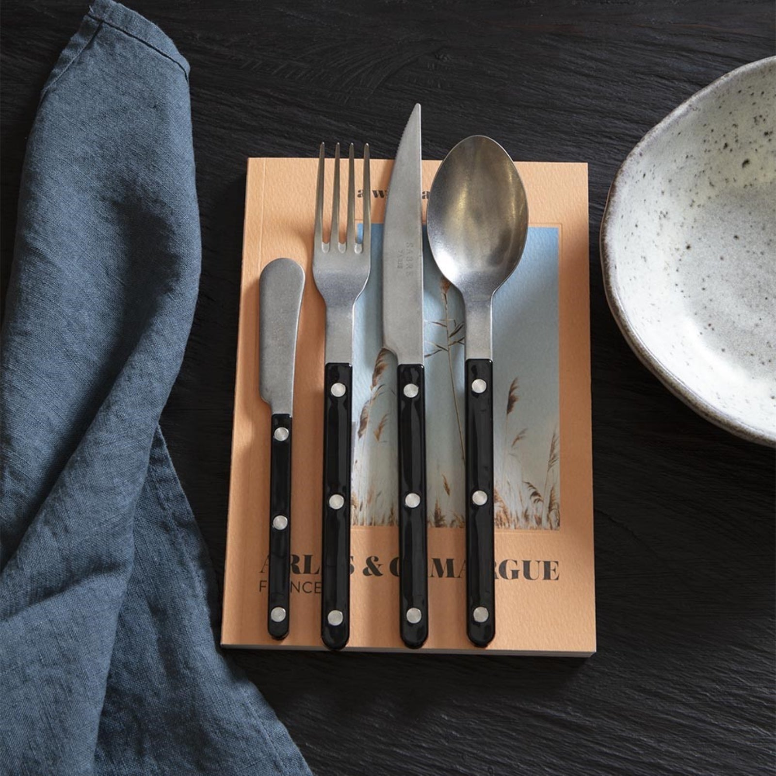 Bistrot Vintage Uni,Noir