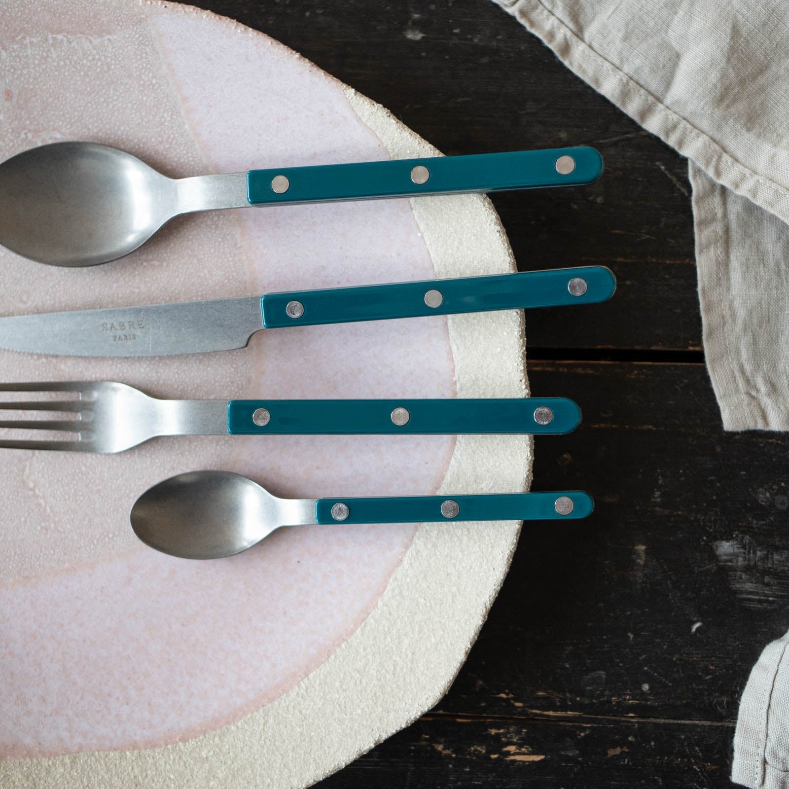 Bistrot Vintage Uni,Bleu canard