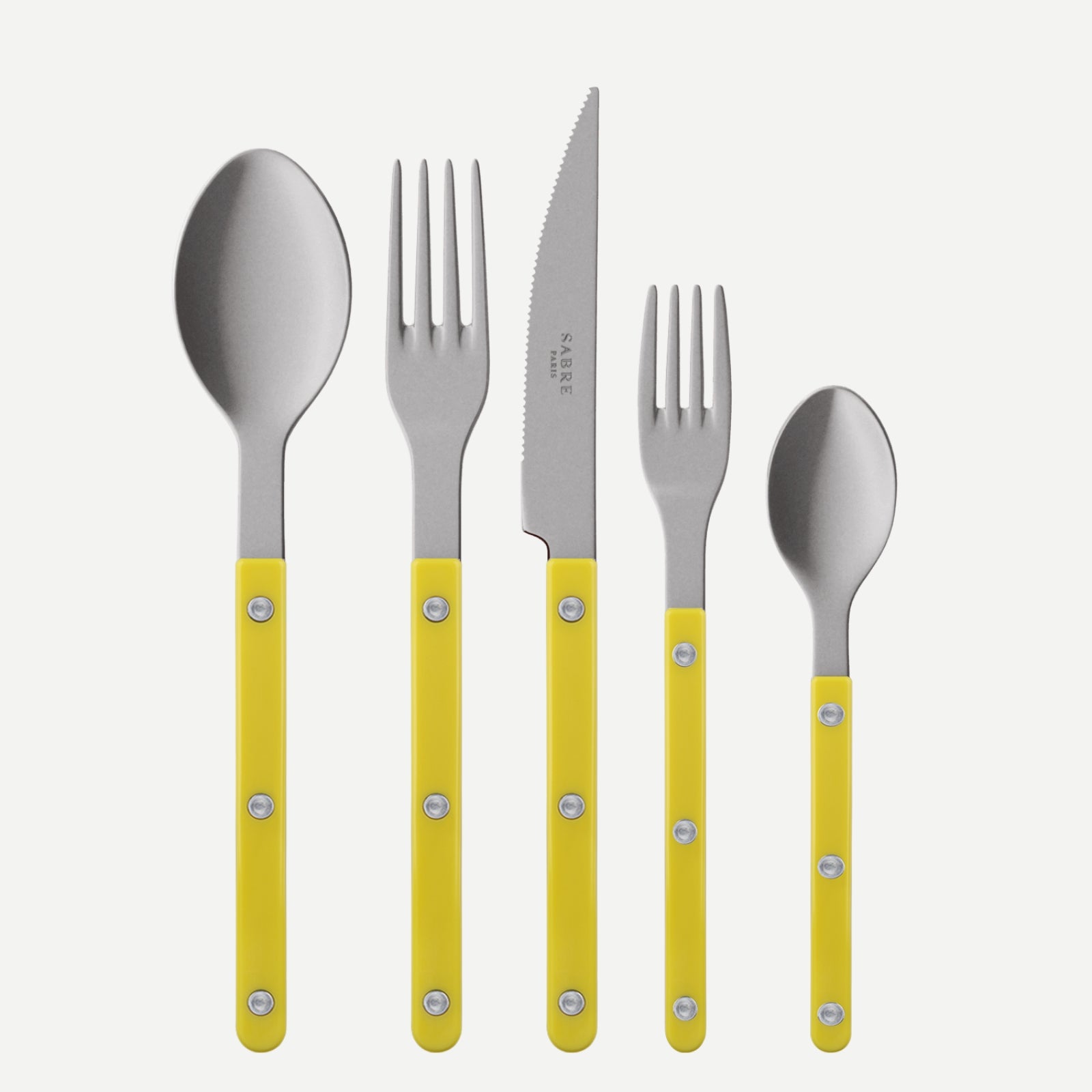 Bistrot Vintage Solid, Yellow - 5 pieces cutlery set