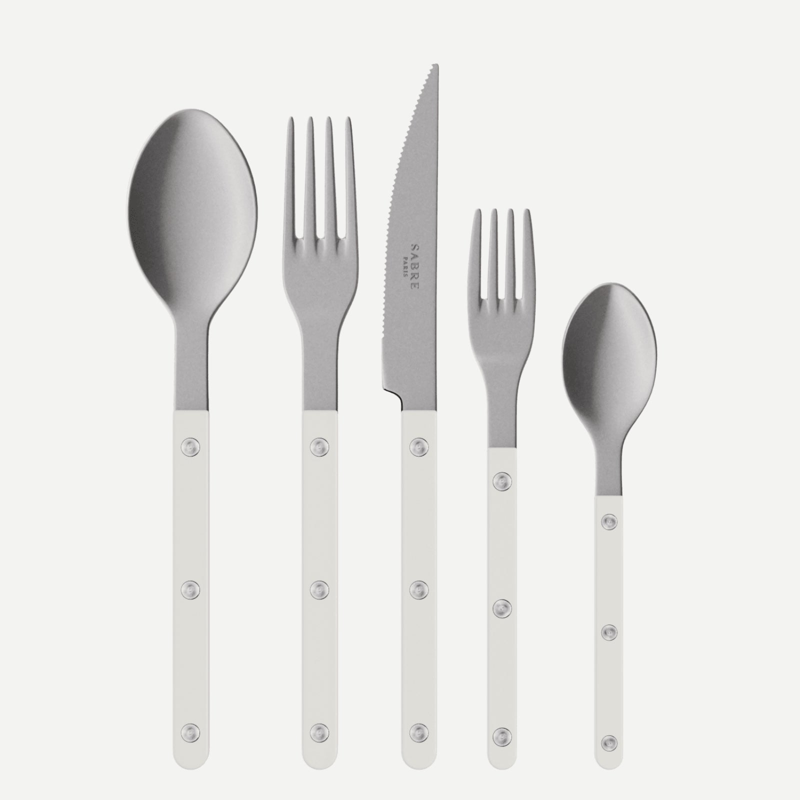 Bistrot Vintage Solid, White - 5 pieces cutlery set