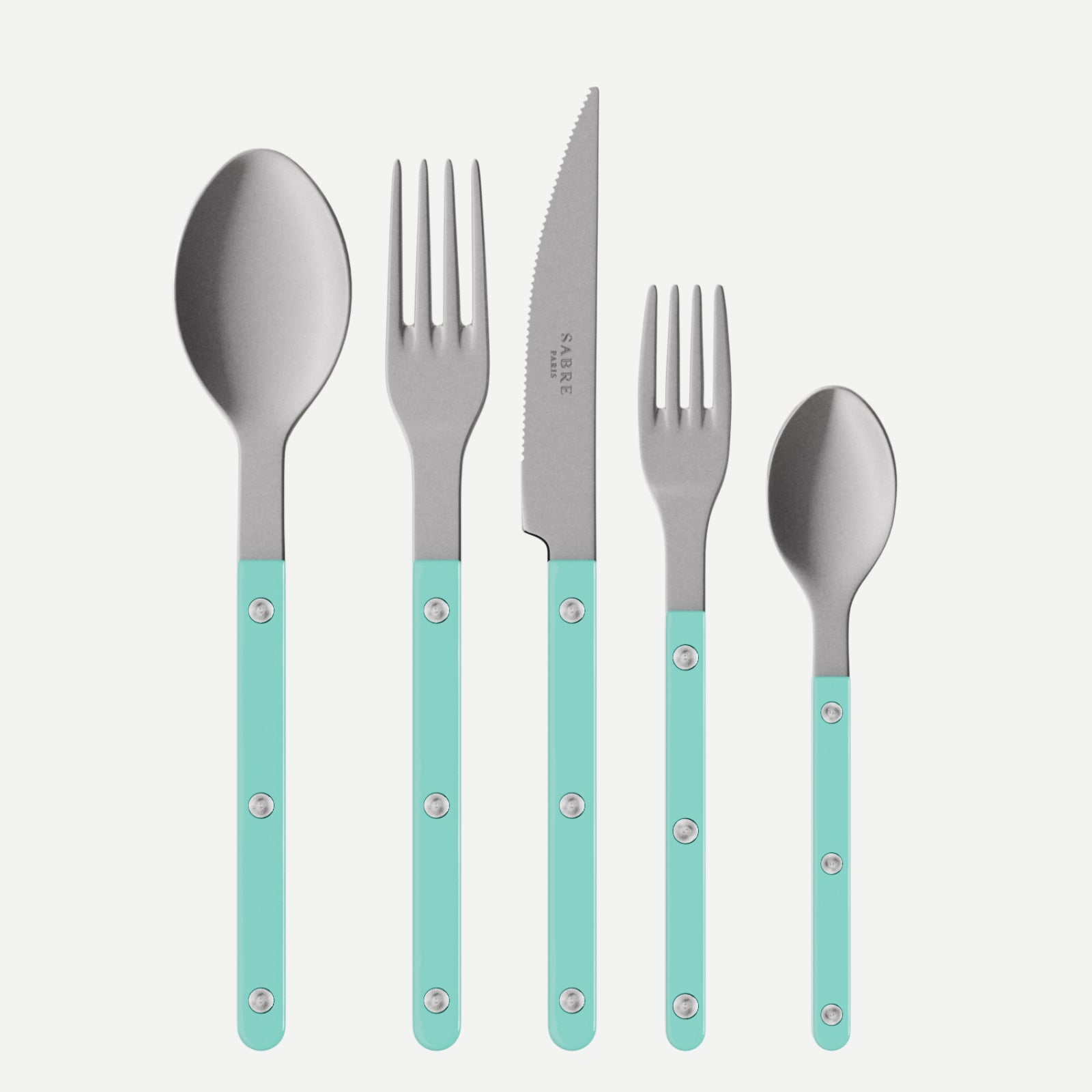 Bistrot Vintage Solid, Turquoise - 5 pieces cutlery set