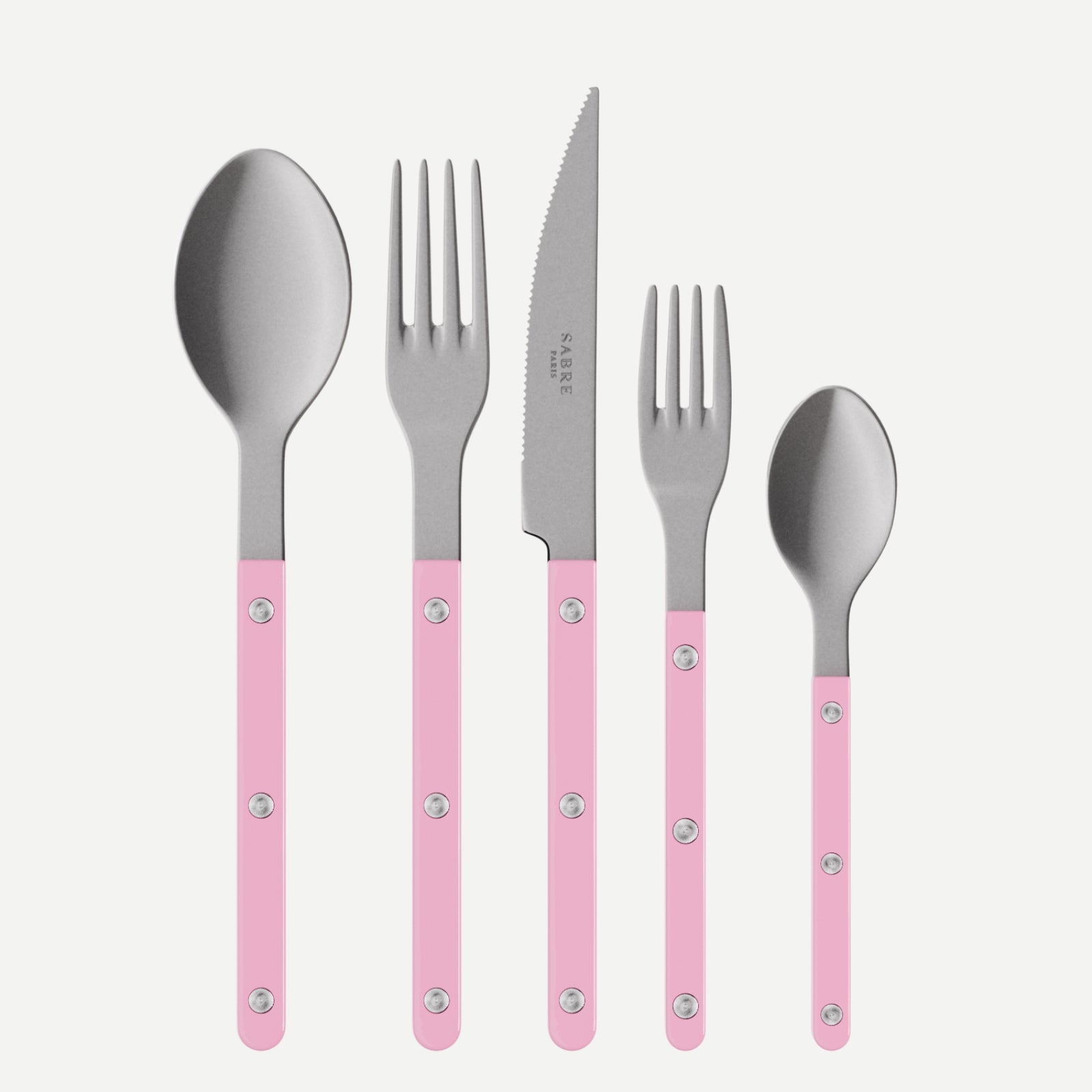 Bistrot Vintage Solid, Pink - 5 pieces cutlery set