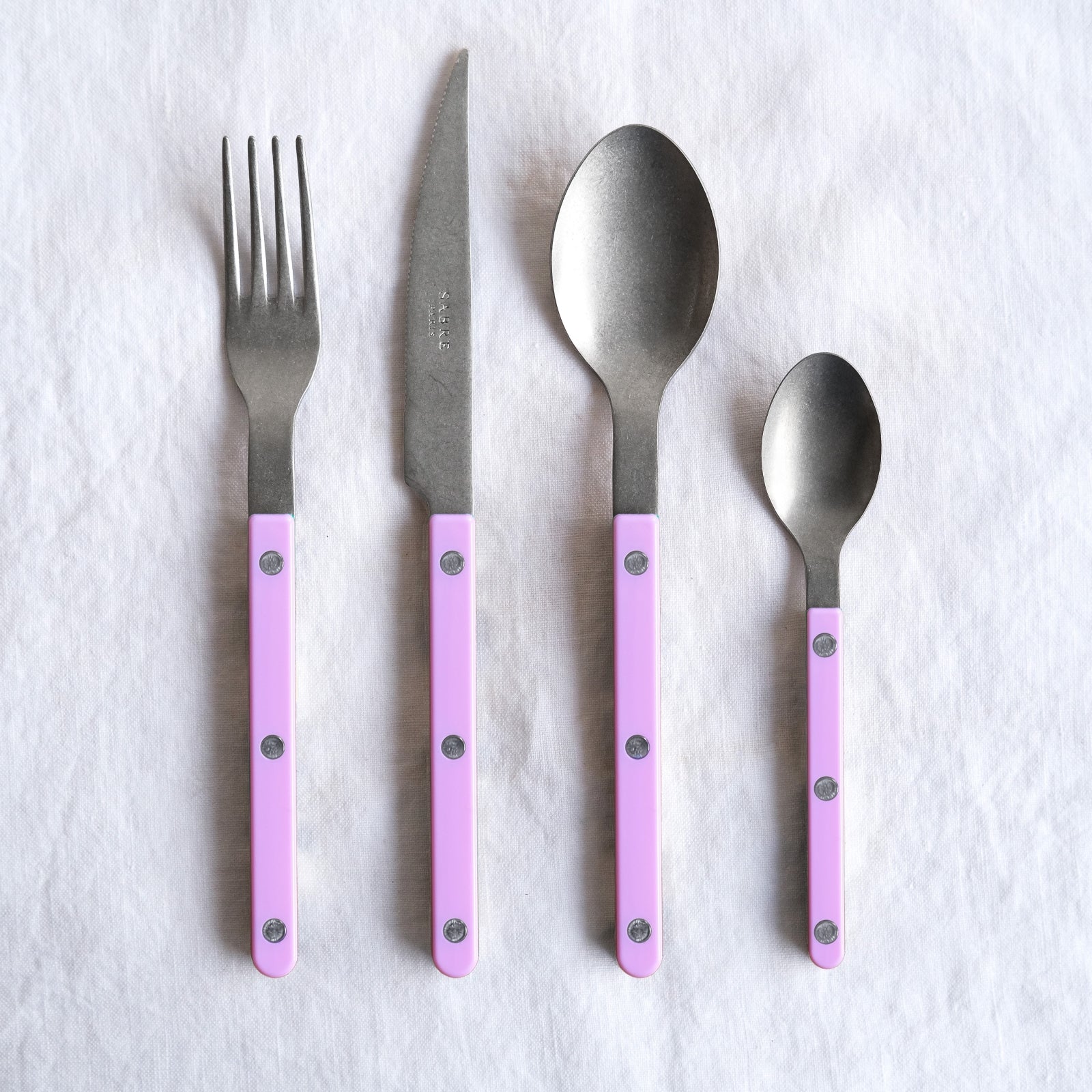 Bistrot Vintage Solid, Pink - 5 pieces cutlery set