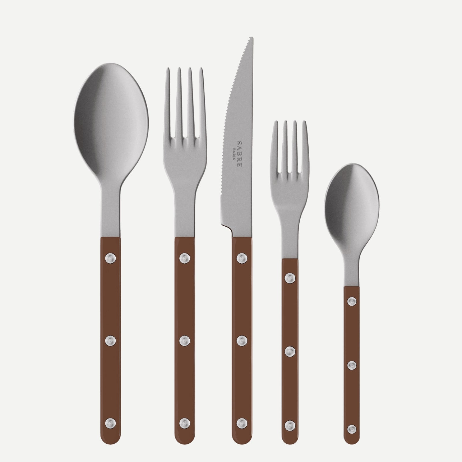 Bistrot Vintage Solid, Chocolate - 5 pieces cutlery set
