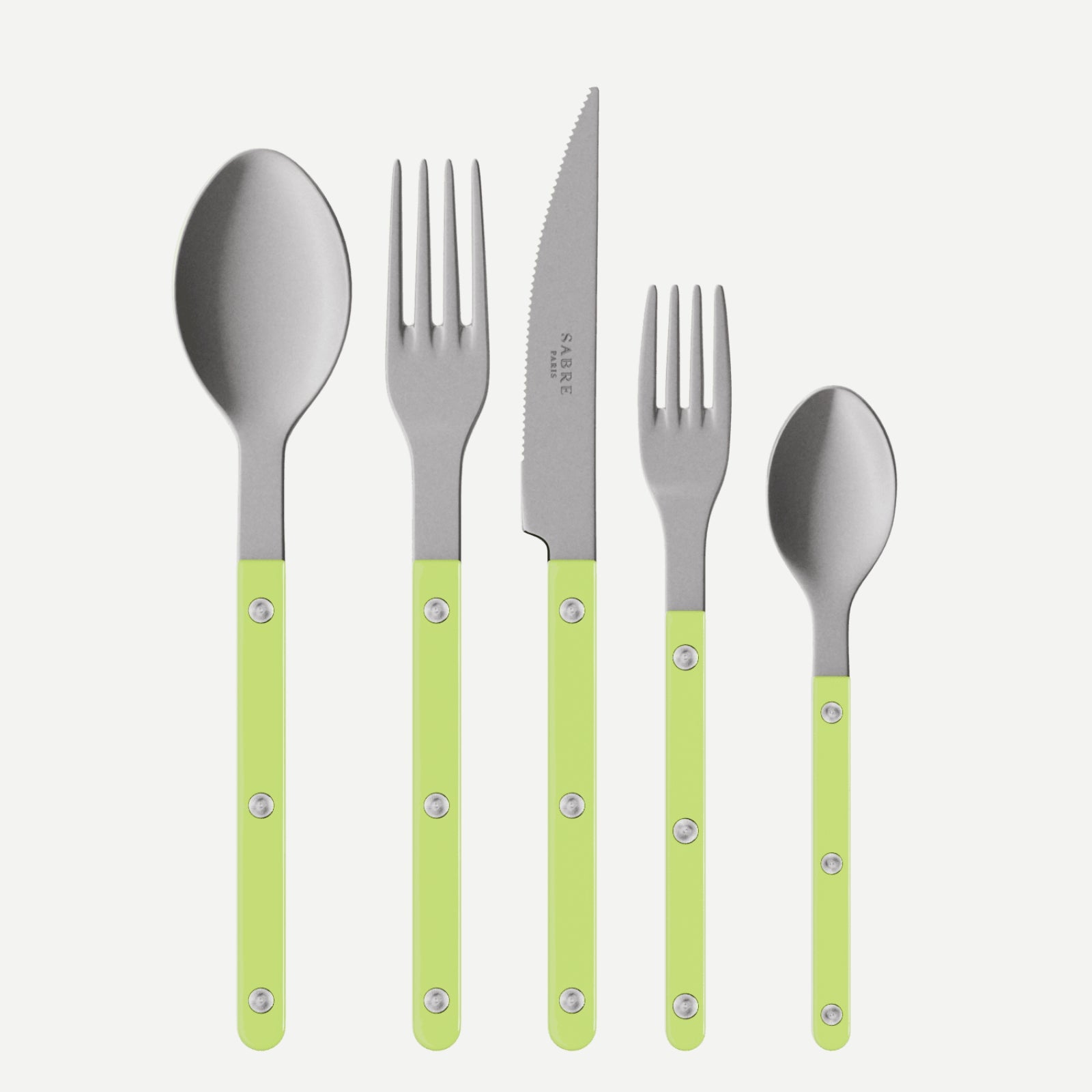 Bistrot Vintage Solid, Lime - 5 pieces cutlery set