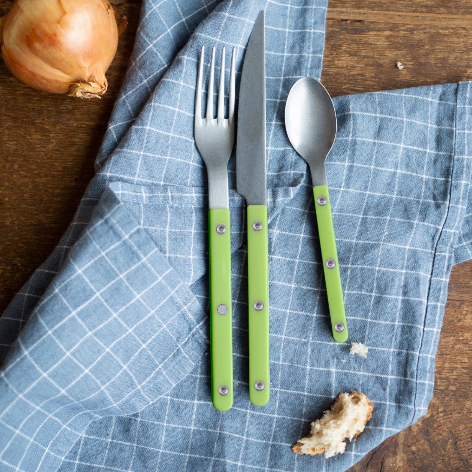 Bistrot Vintage Solid, Lime - 5 pieces cutlery set