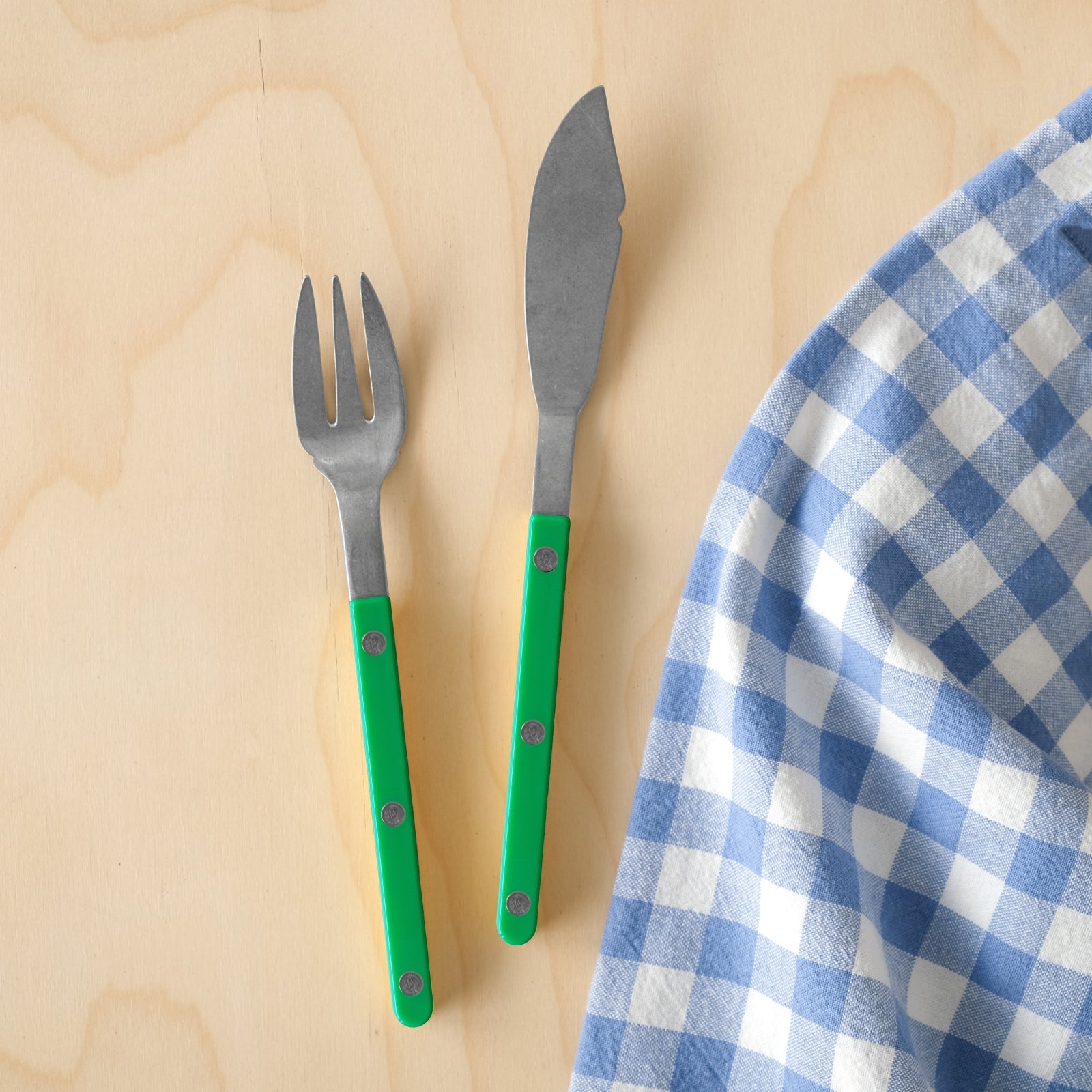 Bistrot Vintage Solid, Garden green - Fish set