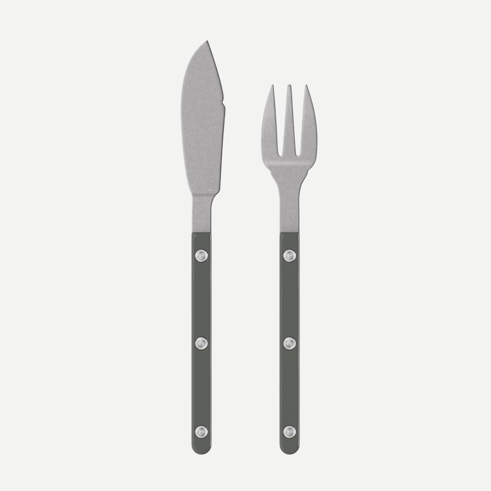 Bistrot Vintage Solid, Dark grey - Fish set