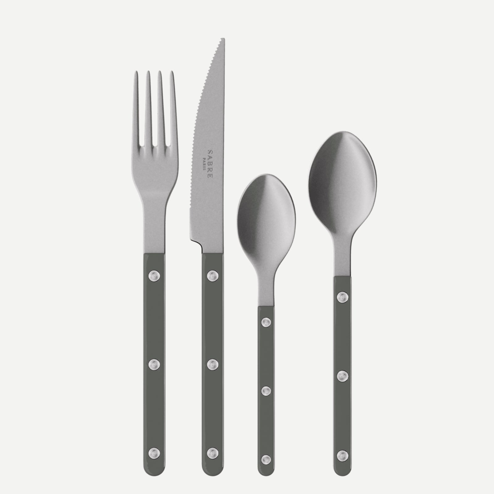 Bistrot Vintage Solid, Dark grey - 32 pieces cutlery set