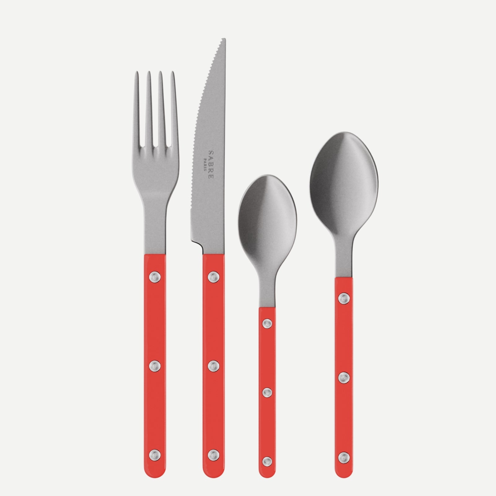 Bistrot Vintage Solid, Red - 4 pieces cutlery set