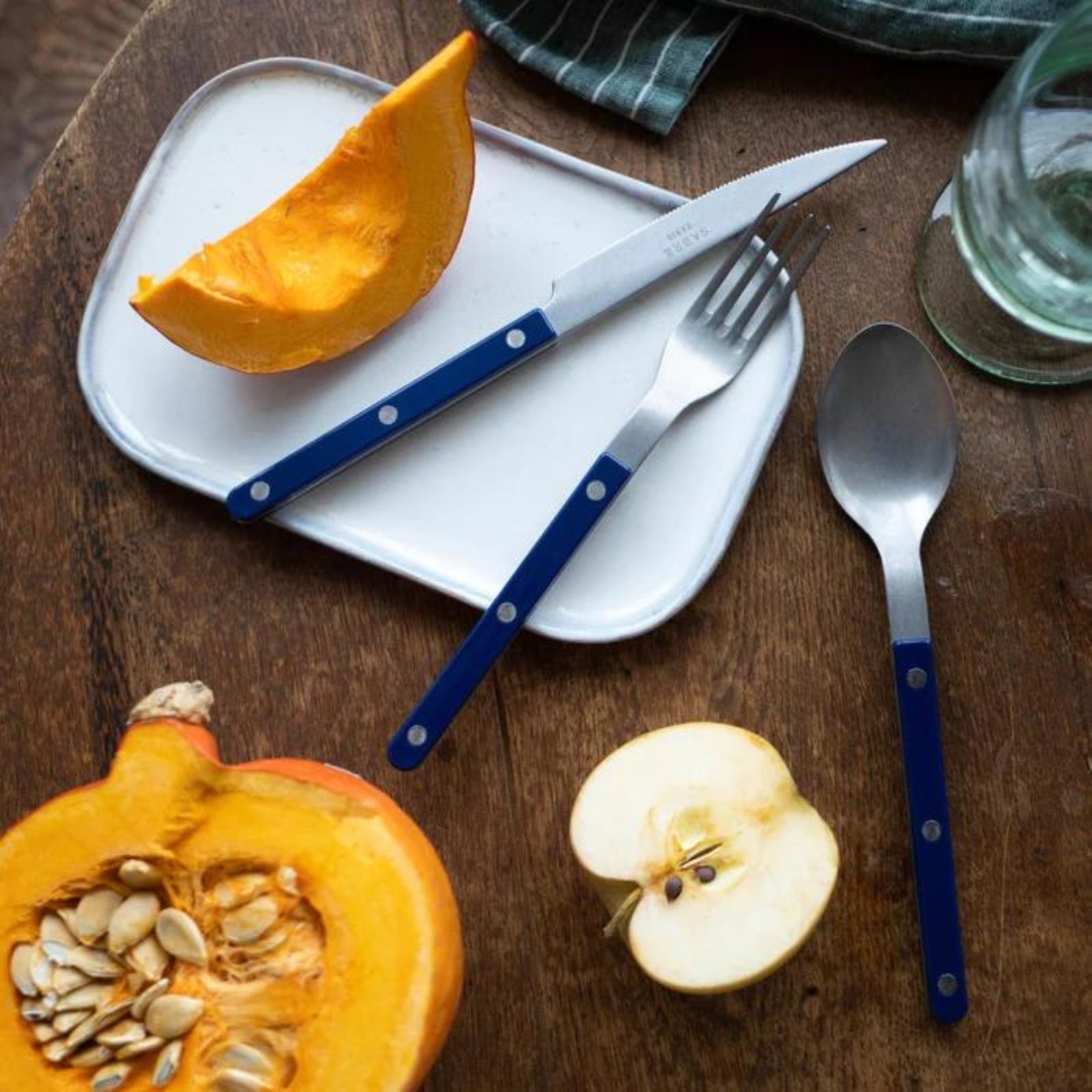 Bistrot Vintage Solid, Navy blue - 4 pieces cutlery set