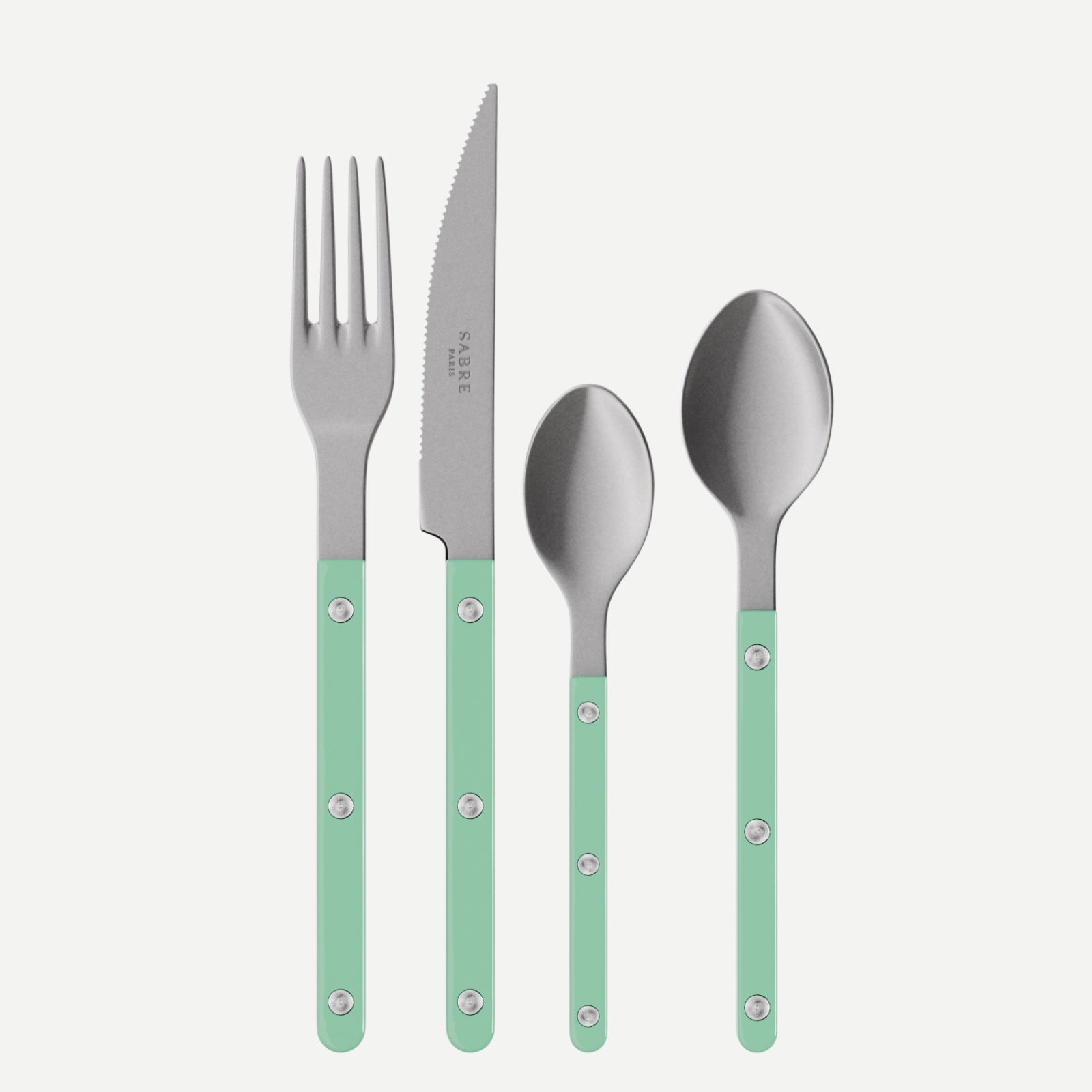 Bistrot Vintage Solid, Pastel green - 4 pieces cutlery set