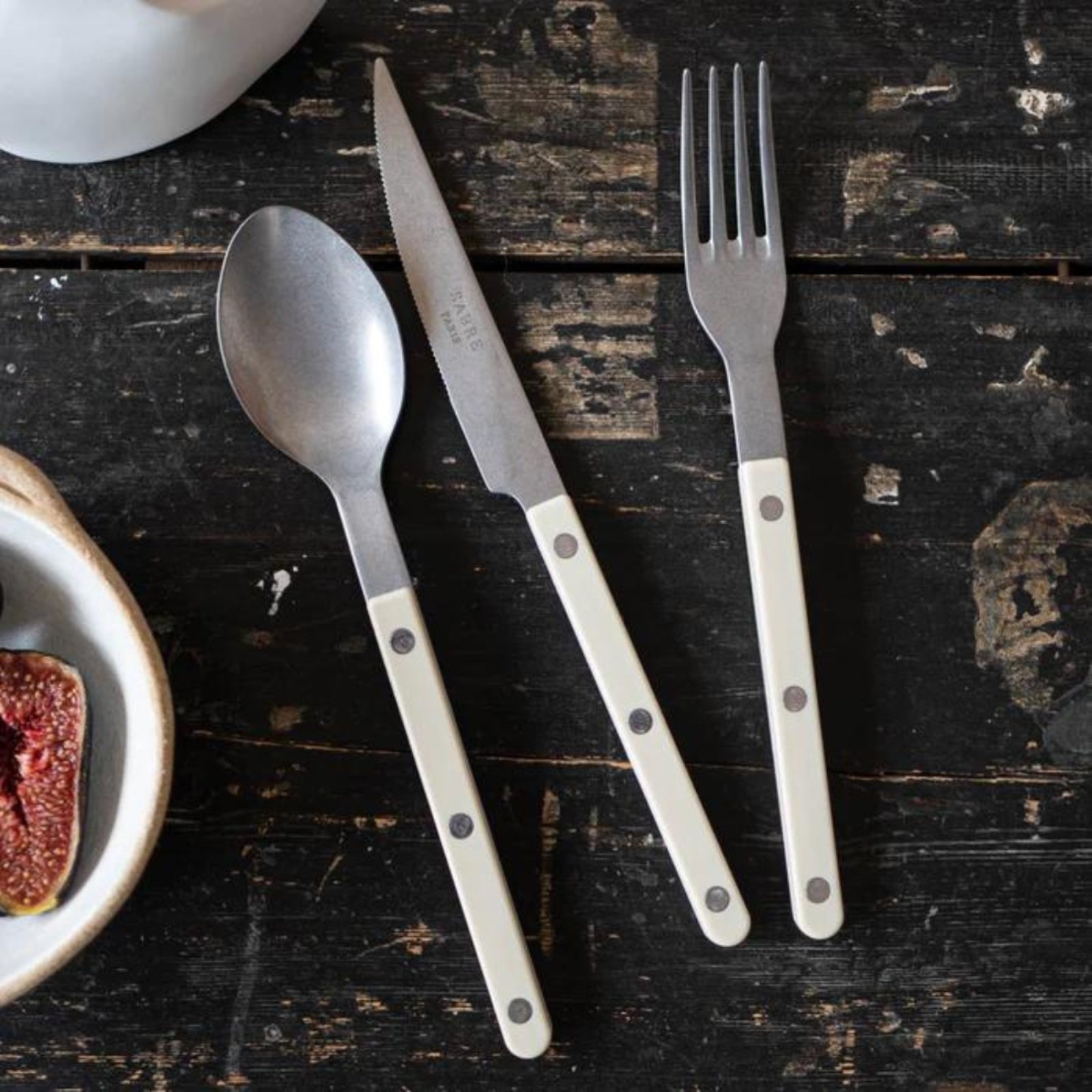 Bistrot Vintage Solid, Ivory - 24 pieces cutlery set