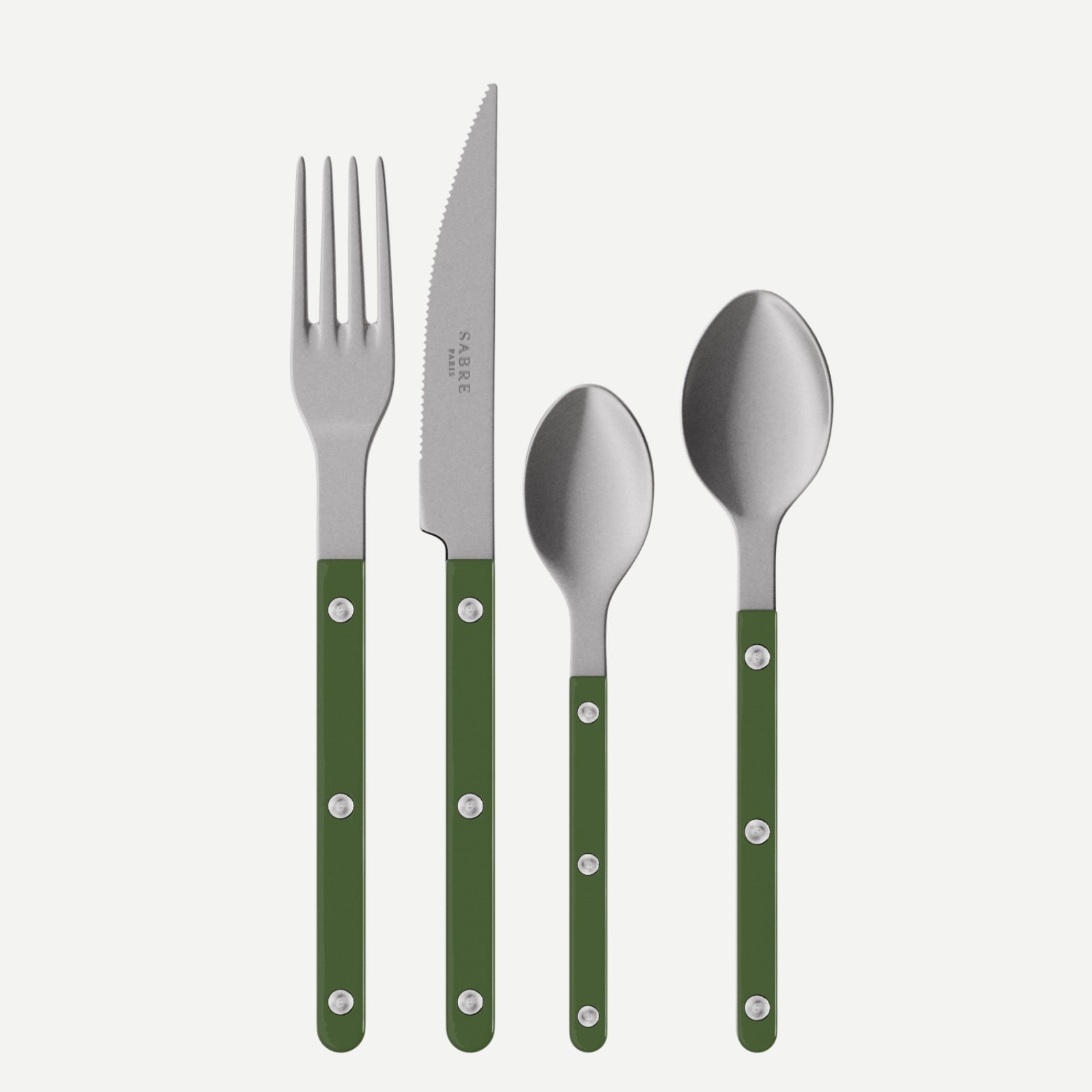 Bistrot Vintage Solid, Green - 24 pieces cutlery set