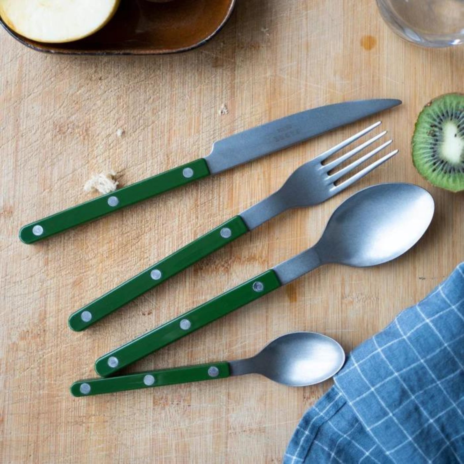 Bistrot Vintage Solid, Green - 24 pieces cutlery set