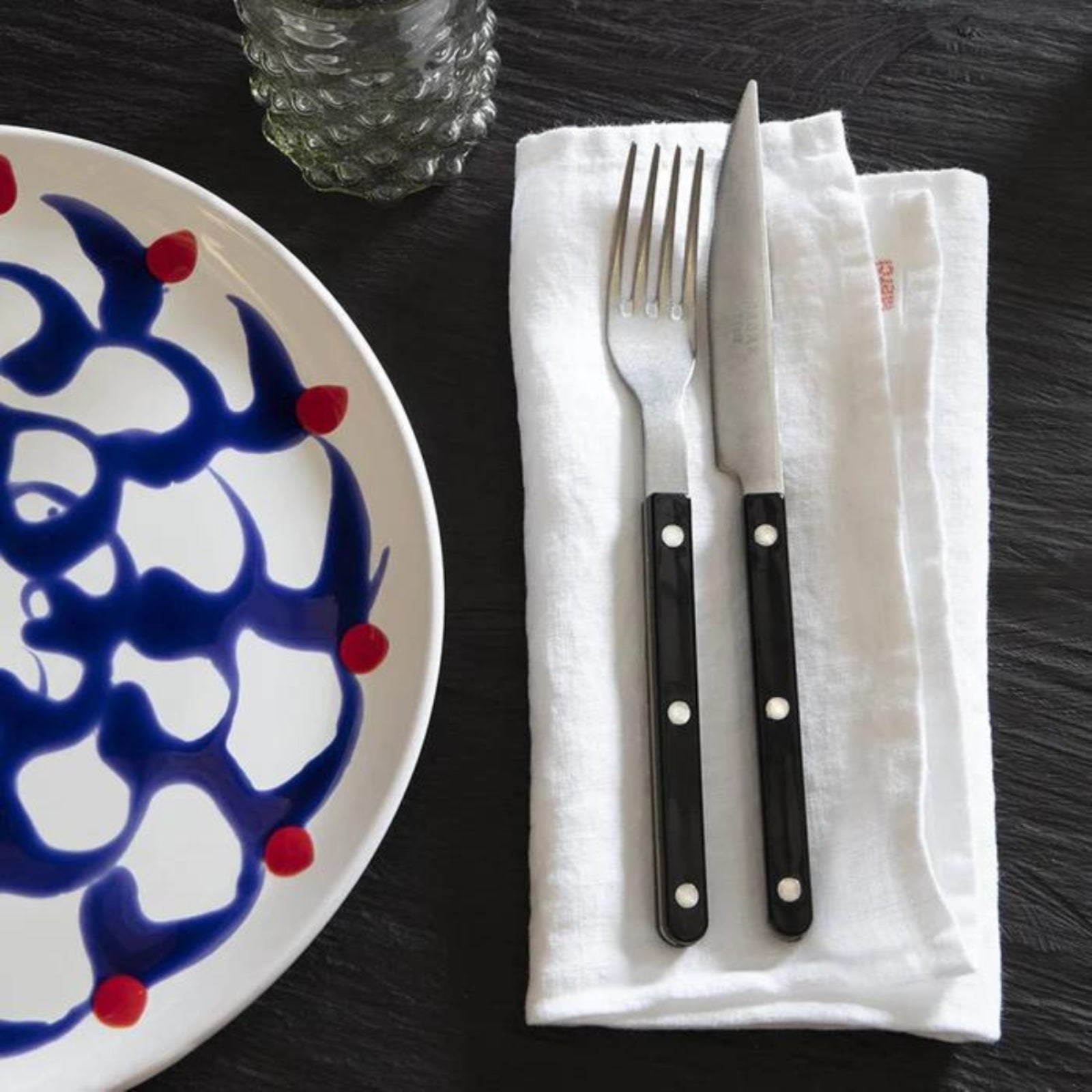 Bistrot Vintage Solid, Black - 24 pieces cutlery set