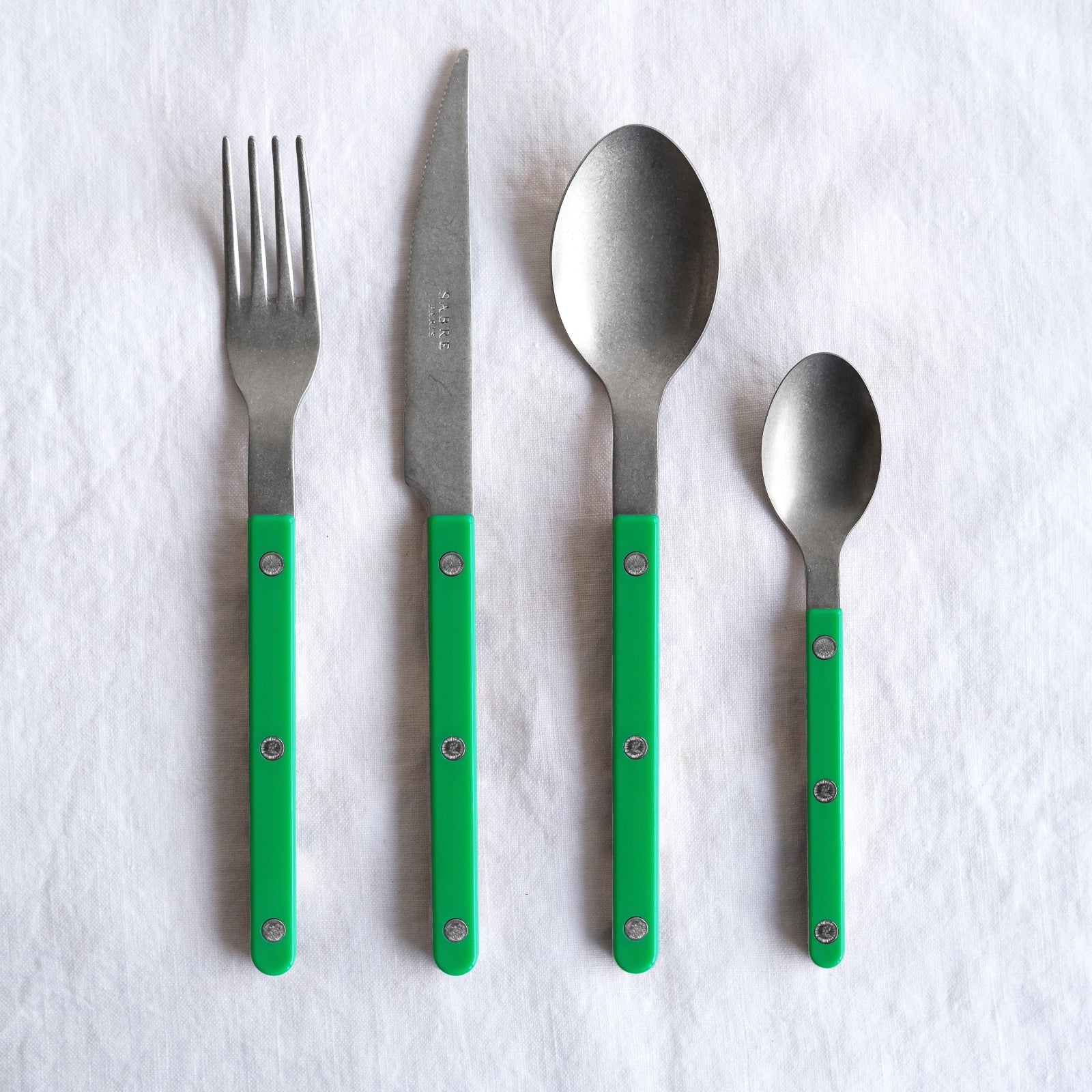 Bistrot Vintage Solid, Garden green - 24 pieces cutlery set