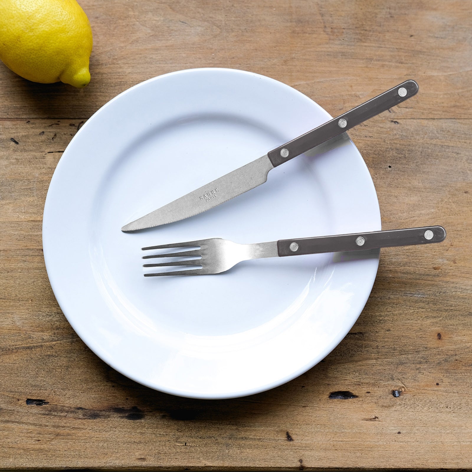 Bistrot Vintage Solid, Dark grey - 24 pieces cutlery set