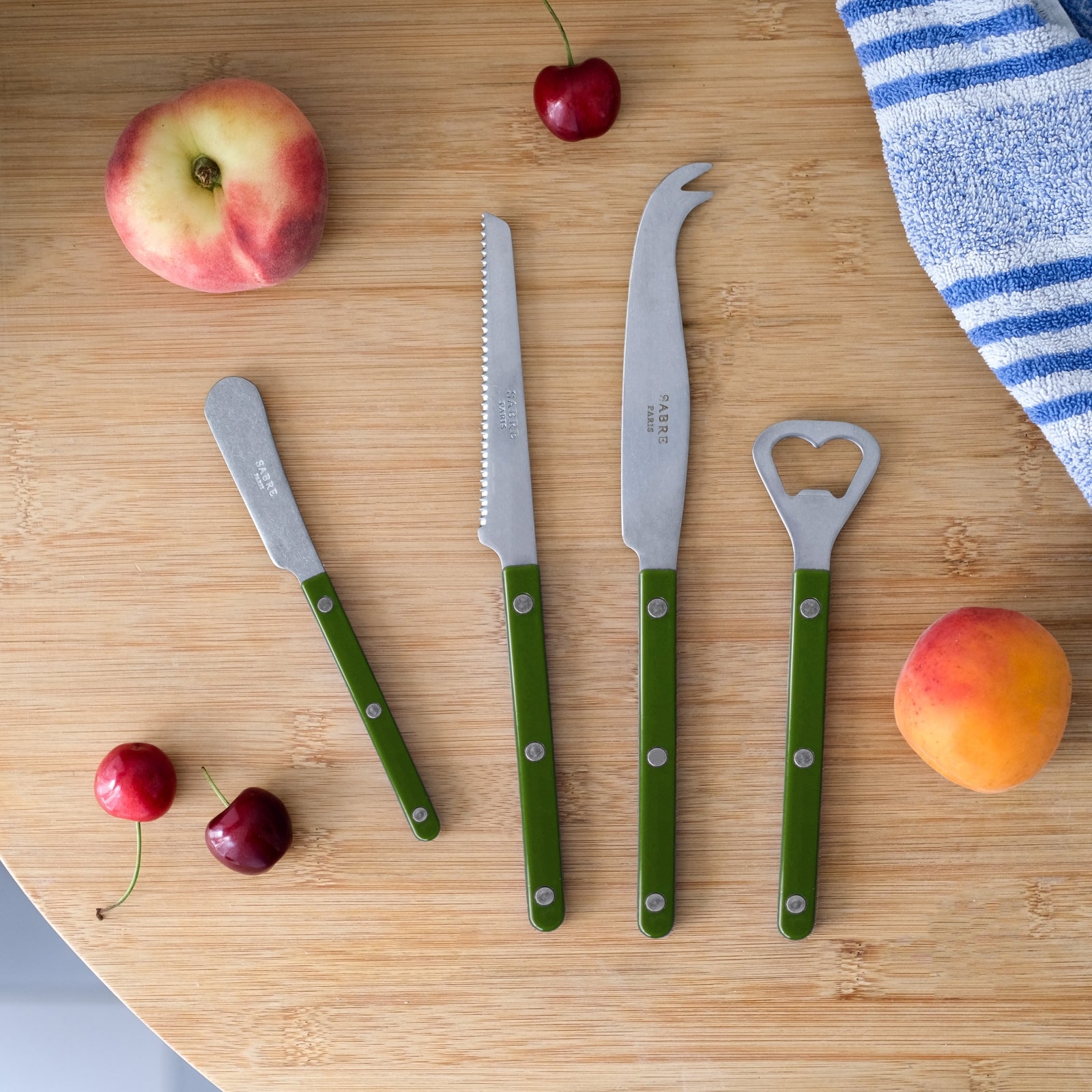 Bistrot Vintage Solid, Green - Bistrot aperitif set