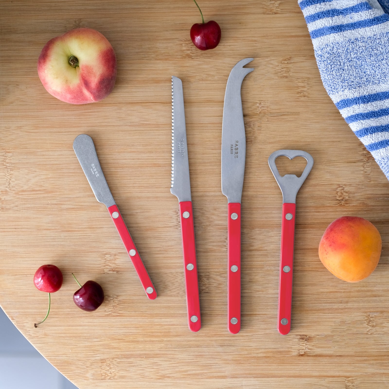 Bistrot Vintage Solid, Red - Bistrot aperitif set