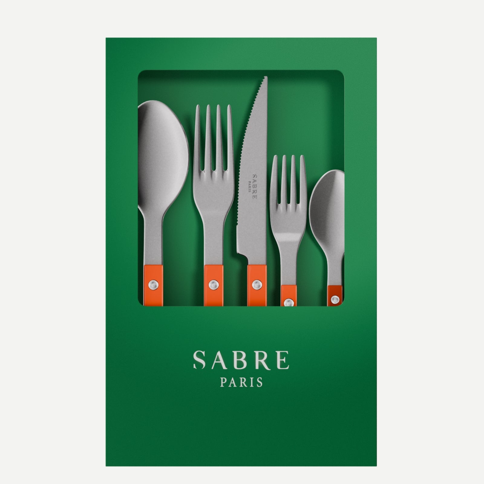 Bistrot Vintage Solid, Orange - Box of 5 pieces cutlery set