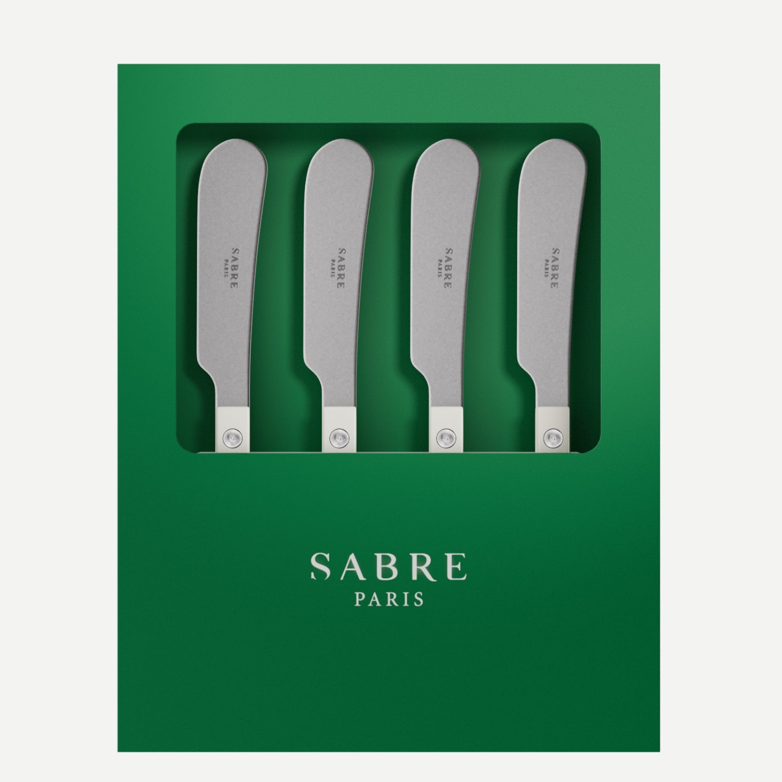 Bistrot Vintage Solid, White - Box of 4 butter spreaders