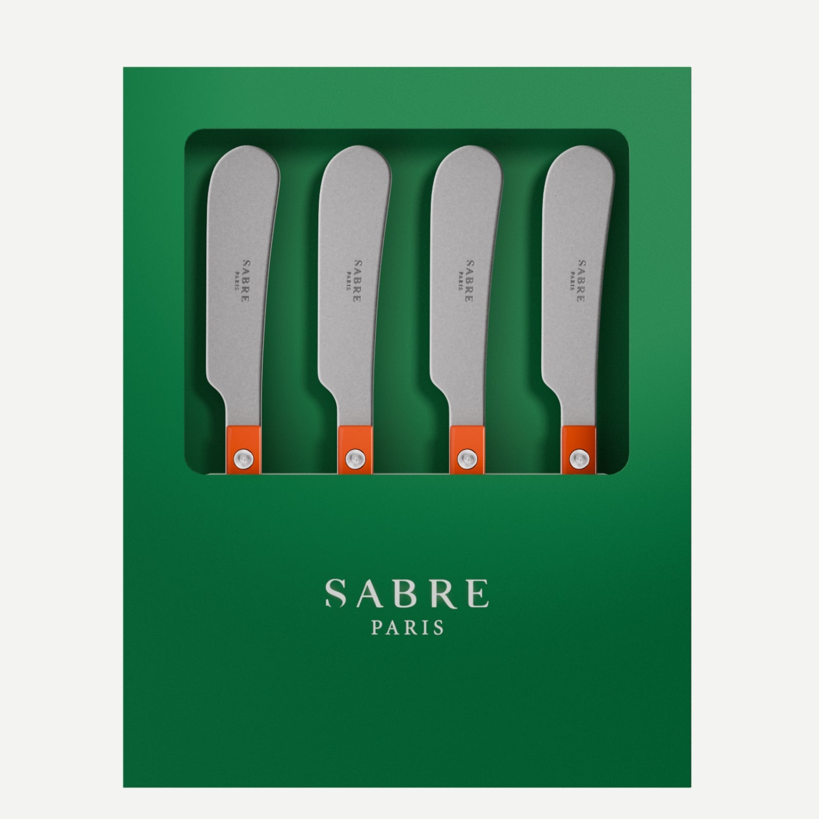 Bistrot Vintage Solid, Orange - Box of 4 butter spreaders