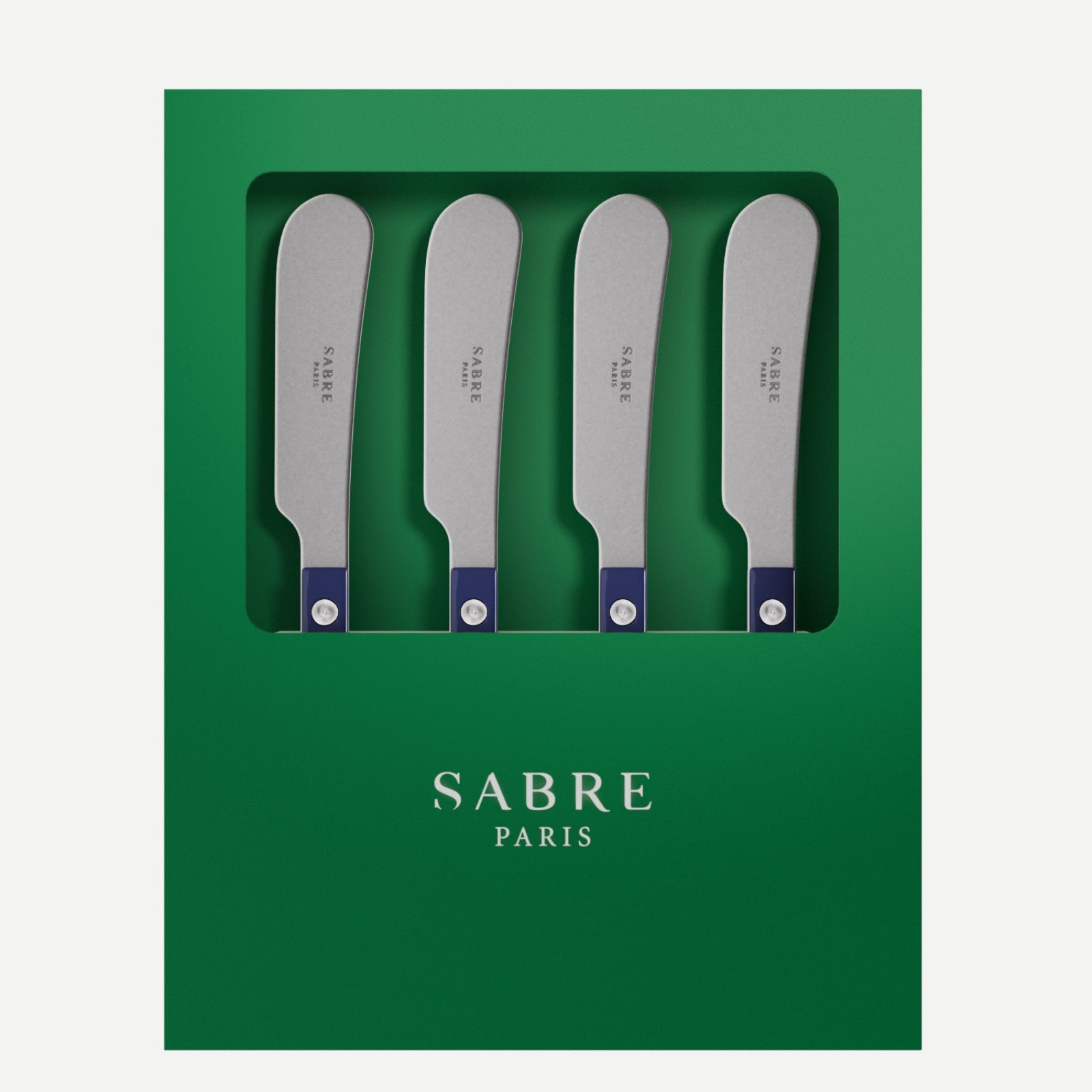 Bistrot Vintage Solid, Navy blue - Box of 4 butter spreaders