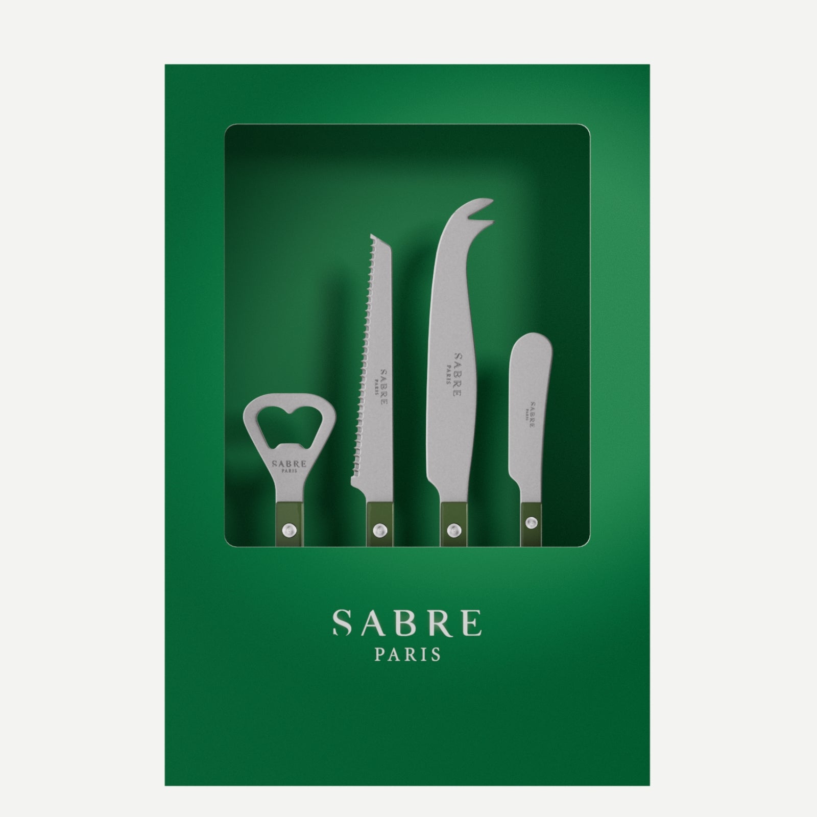 Bistrot Vintage Solid, Green - Box of Aperitif Set