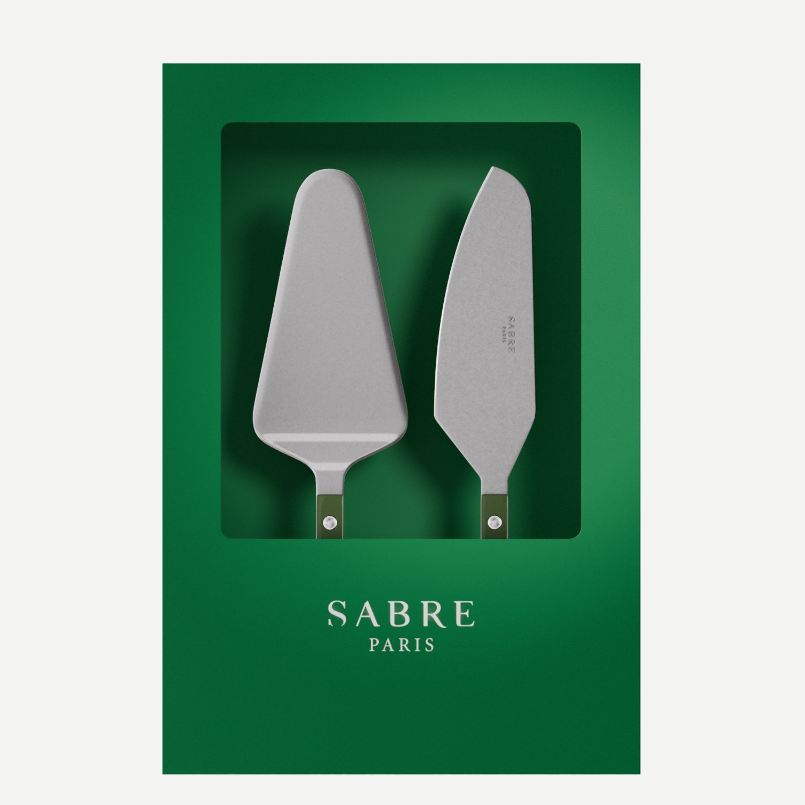 Bistrot Vintage Solid, Green - Box of 2 tart servers