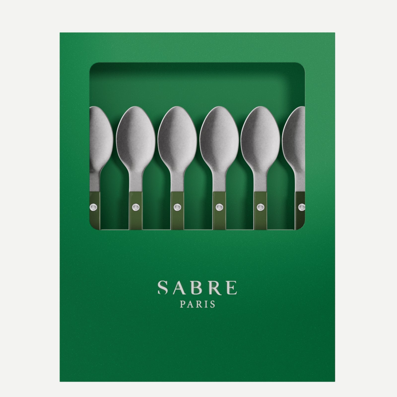 Bistrot Vintage Solid, Green - Box of 6 espresso spoons