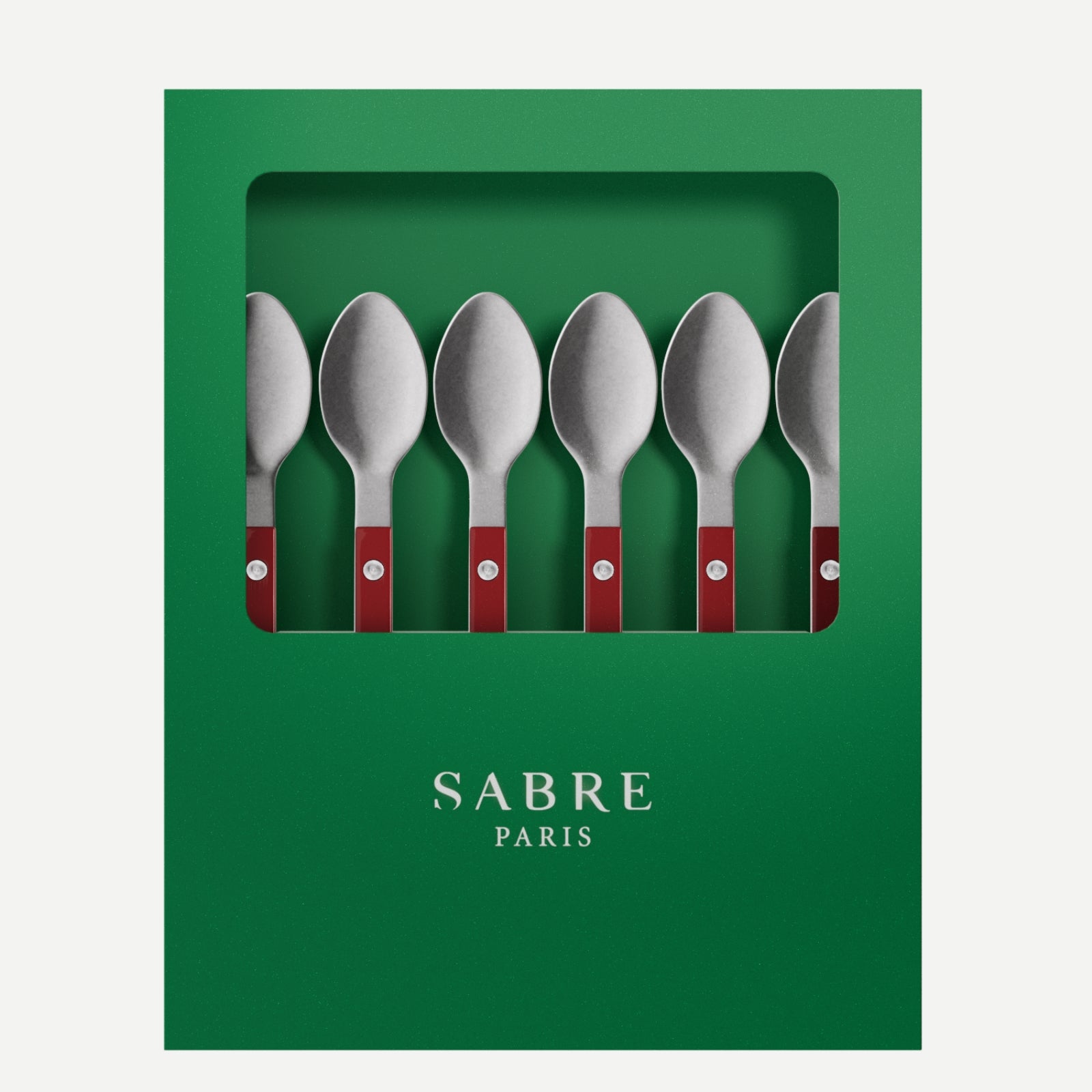 Bistrot Vintage Solid, Burgundy - Box of 6 espresso spoons