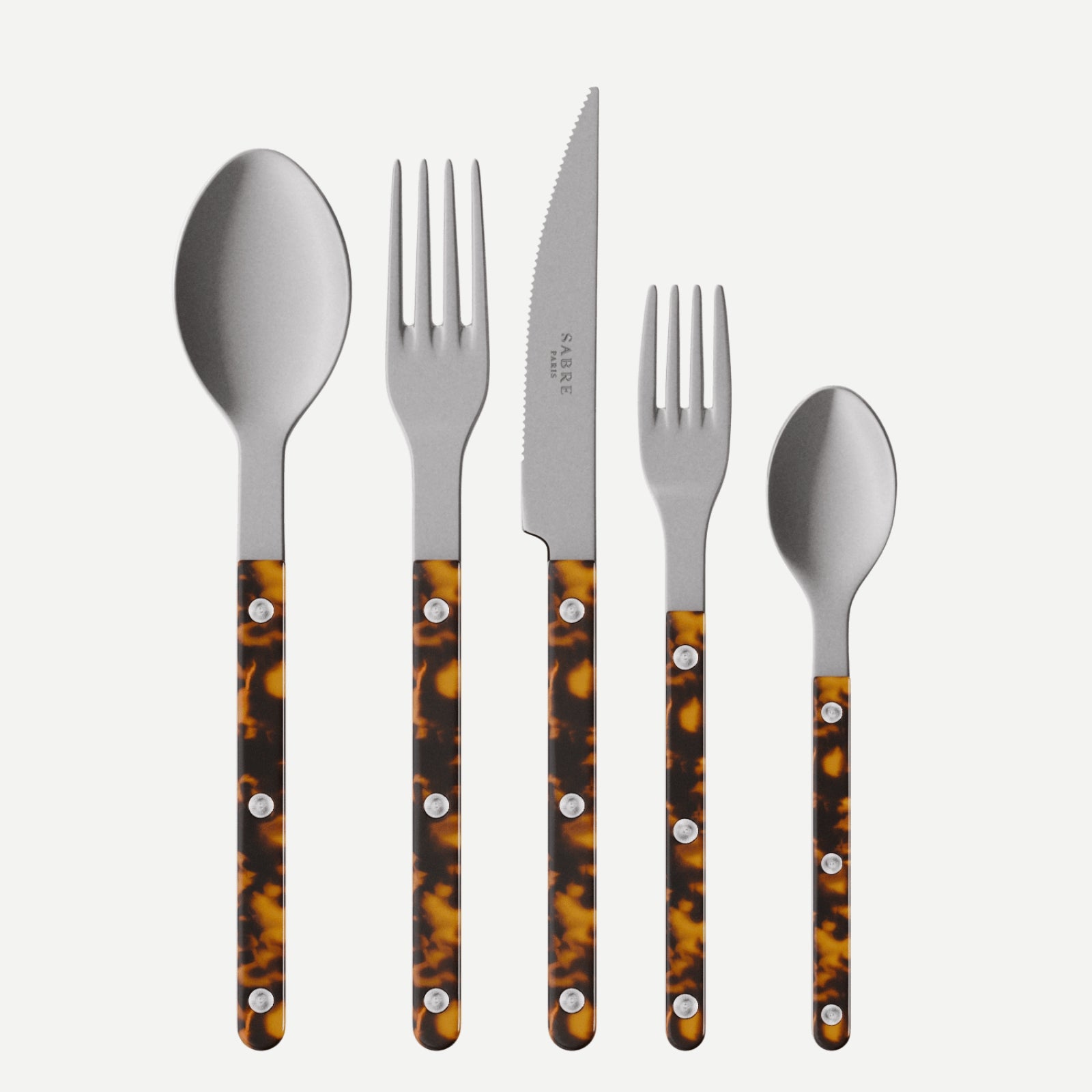 Bistrot Vintage Tortoise, Faux Tortoise - 5 pieces cutlery set