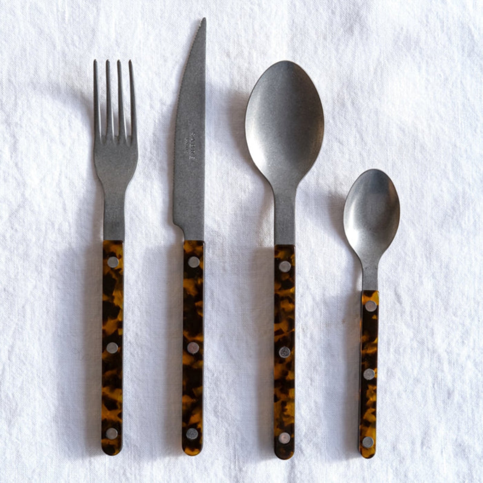 Bistrot Vintage Tortoise, Faux Tortoise - 4 pieces cutlery set
