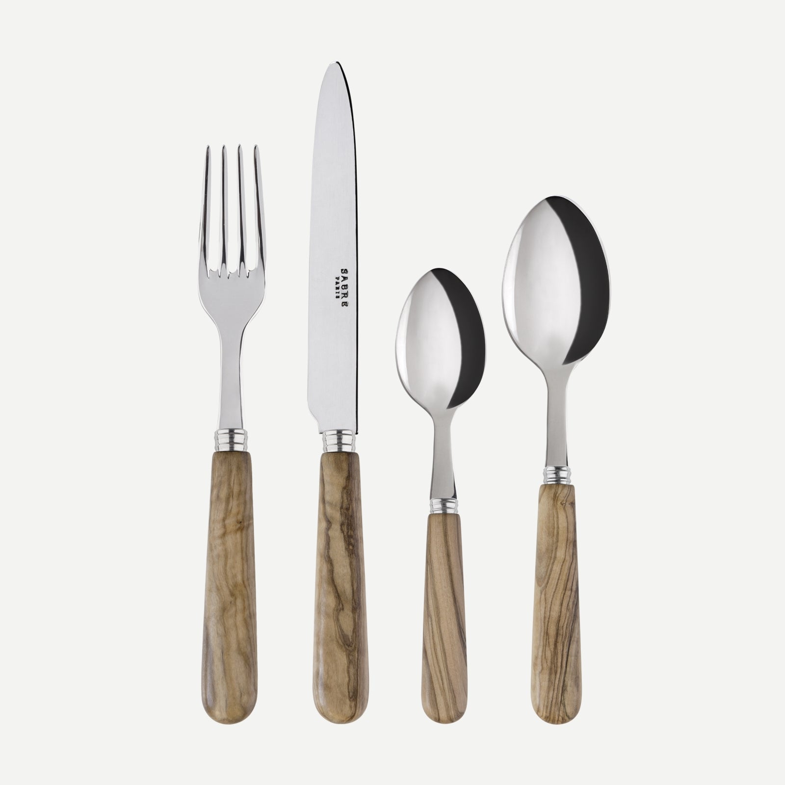 Lavandou, Olive tree wood - 4 pieces cutlery set