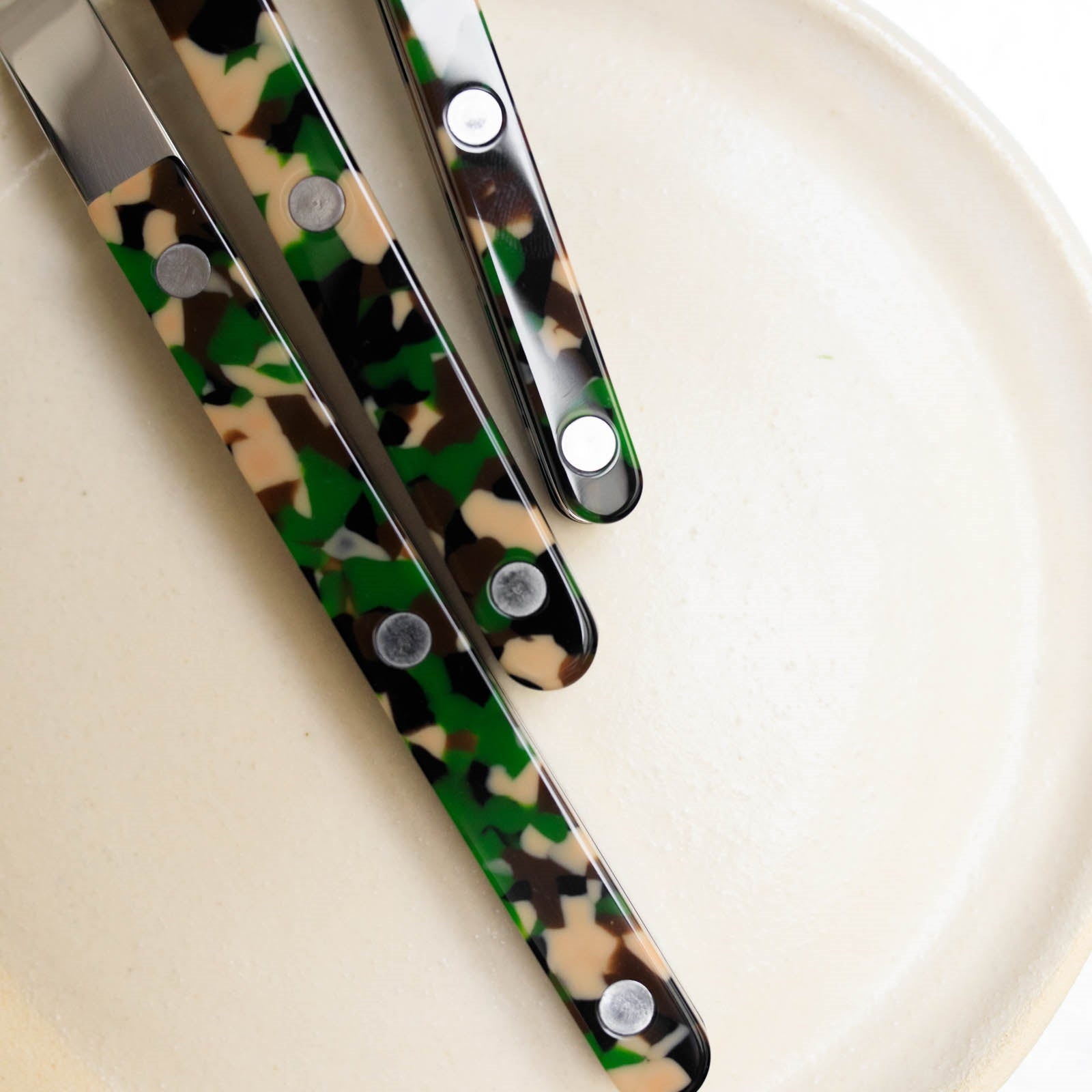 Bistrot Camouflage, Green - 5 pieces cutlery set