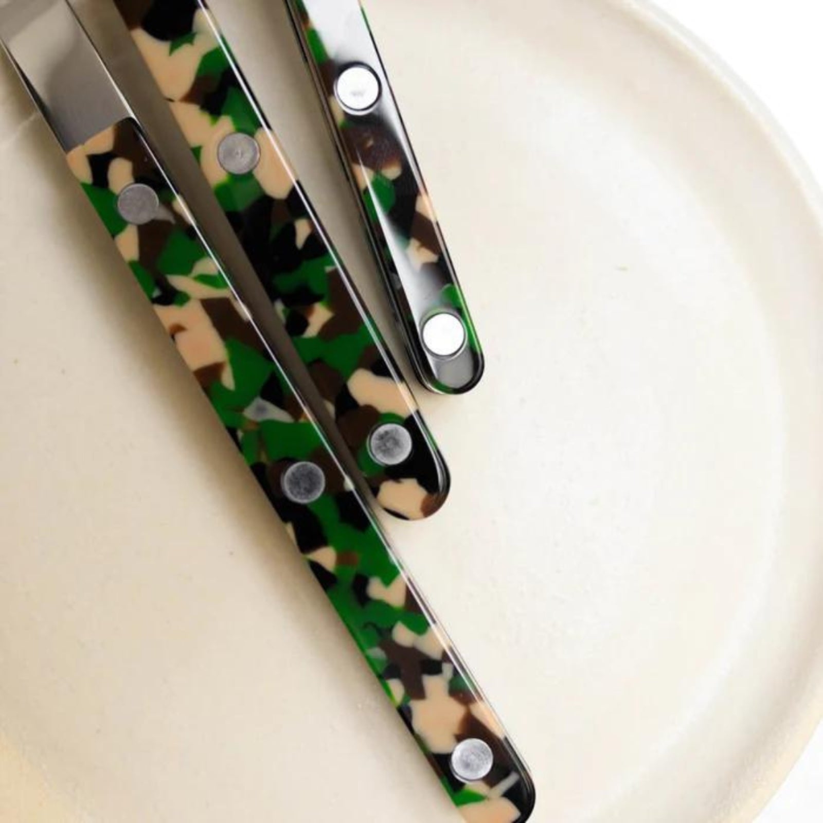 Bistrot Camouflage, Green - 24 pieces cutlery set