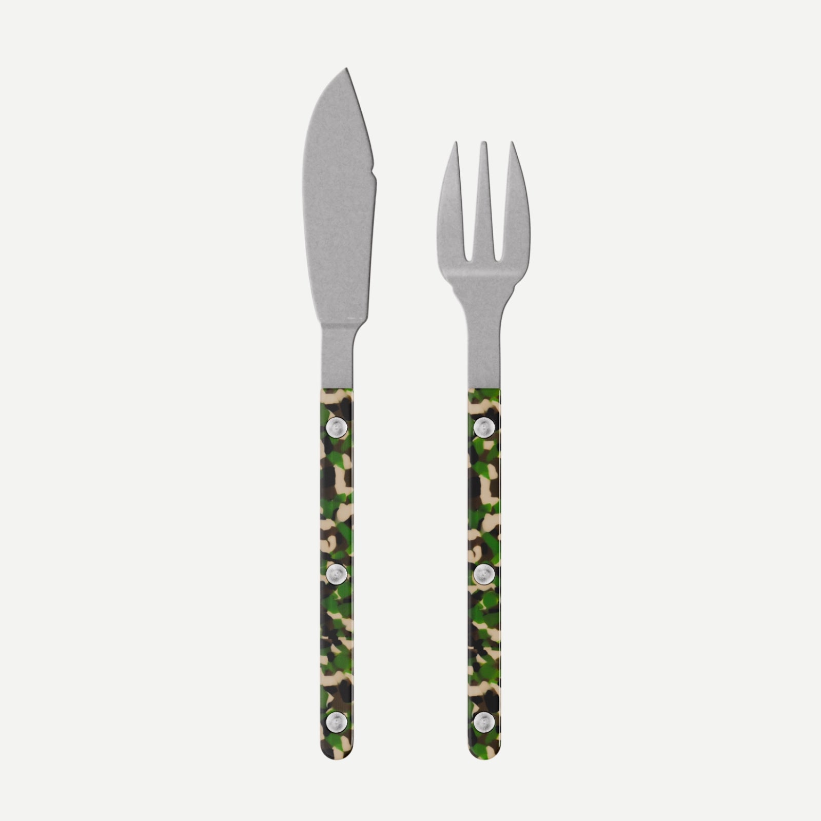 Bistrot Vintage Camouflage, Green - Fish set