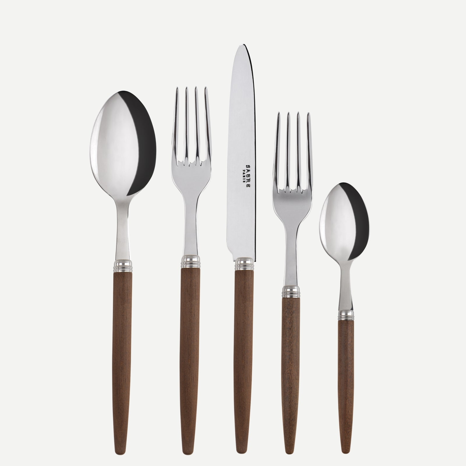 Jonc, Dark wood - 5 pieces cutlery set
