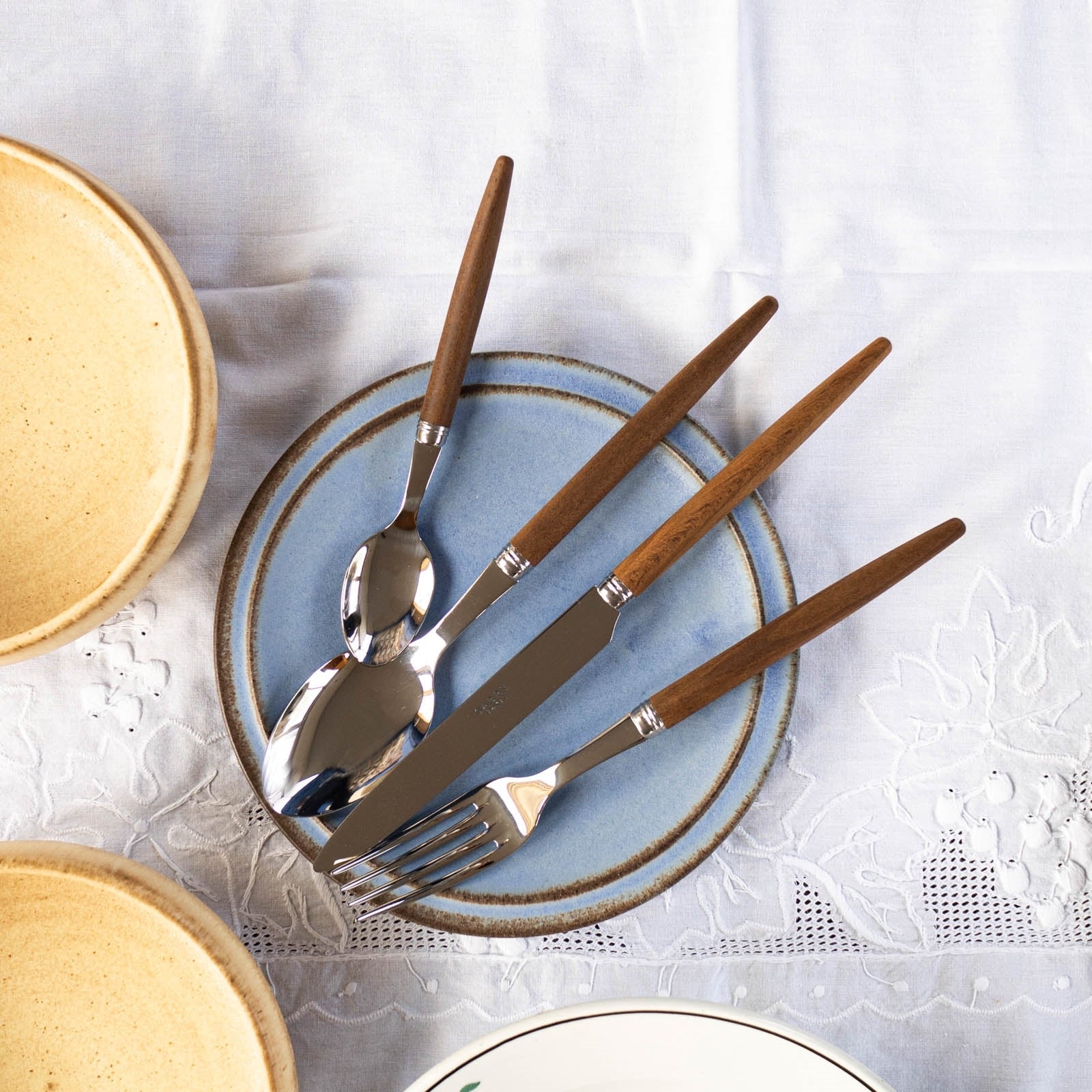 Jonc, Dark wood - 32 pieces cutlery set