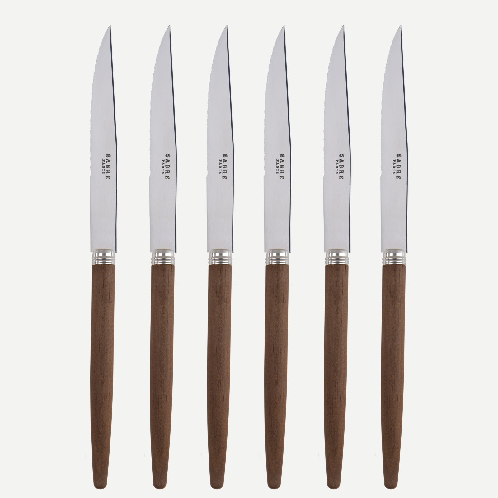 Jonc, Dark wood - Set of 6 steak knives