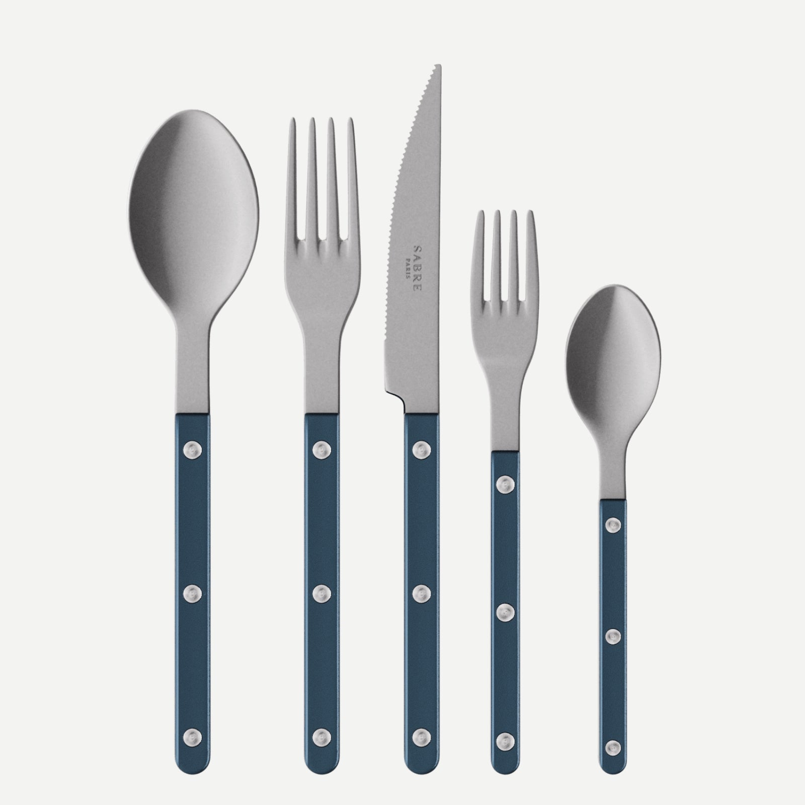 Bistrot Vintage Pearly, Steel blue - 5 pieces cutlery set