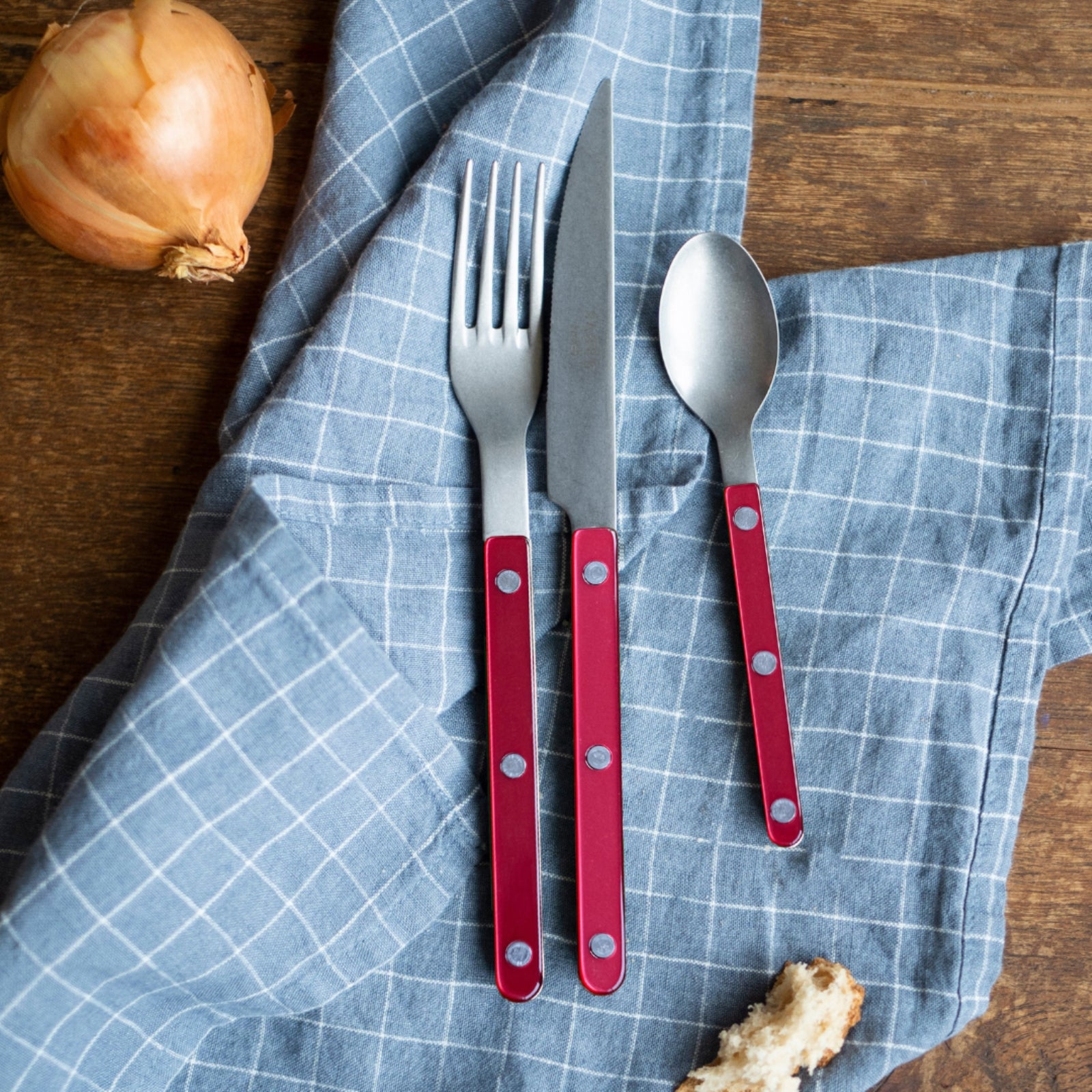 Bistrot Vintage Pearly, Red - 4 pieces cutlery set